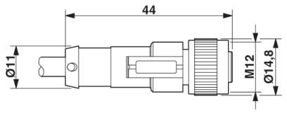 สายพร้อม CONNECTOR PHOENIX CONTACT 5 ขา ตัวเมีย แบบตรง M12 ยาว 3 m.