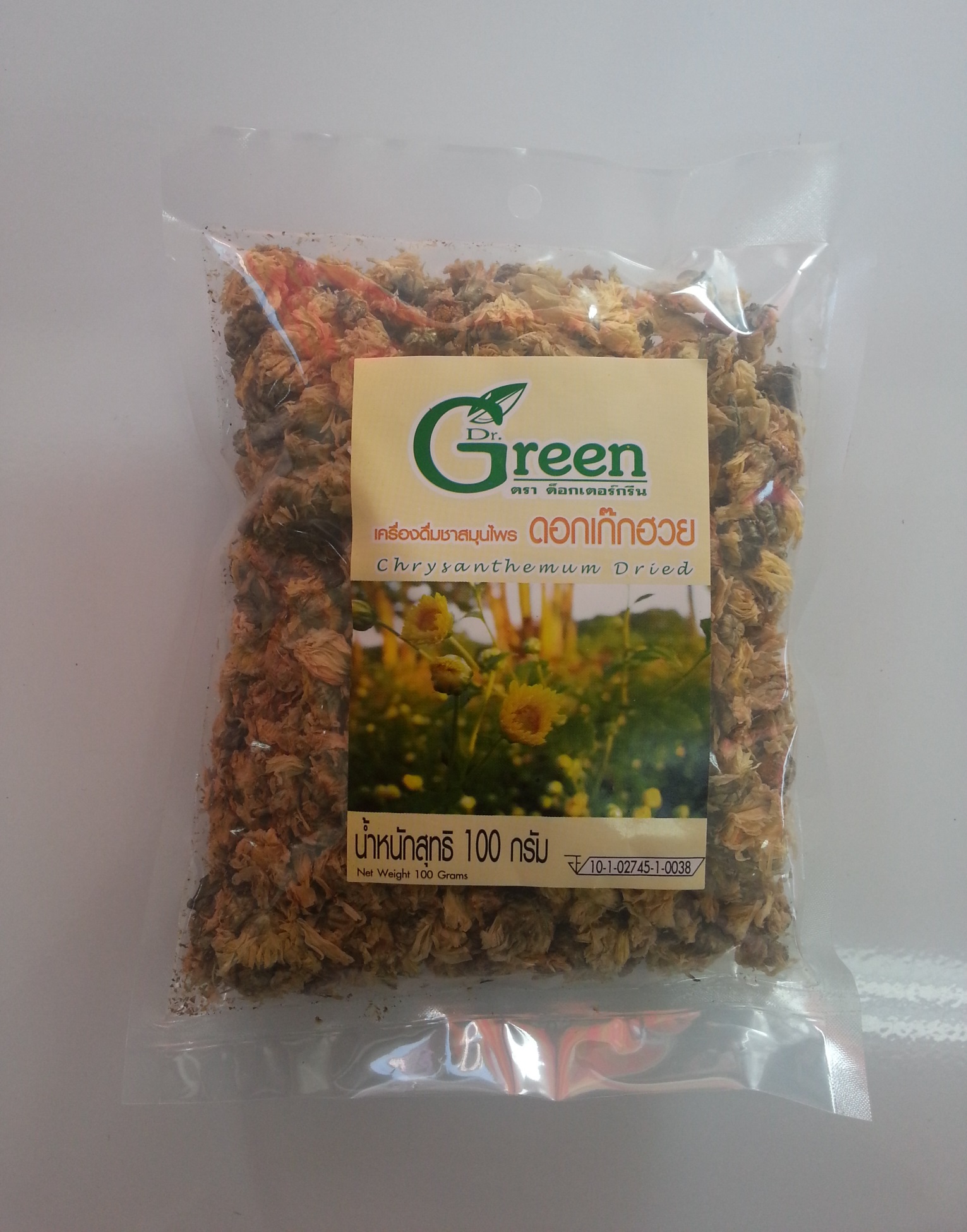 ดอกเก๊กฮวย ตรา Dr.Green (ด็อกเตอร์กรีน) 100g.