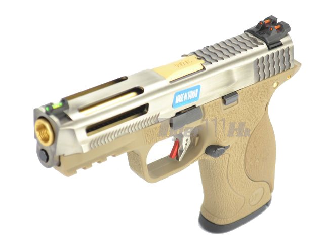 S&W M&P9 T7 B-Style สไลด์เงิน ท่อทอง เฟรมทราย