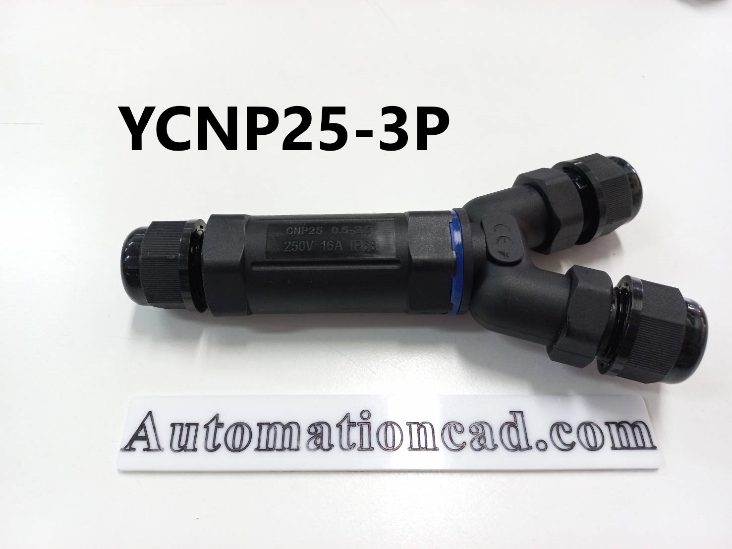 ข้อต่อสายไฟกันน้ำ แบบตัว Y 3P ใช้กับสายไฟฟ้า เบอร์ 0.5 ถึง 2.5 mm² แบบขันน็อต
