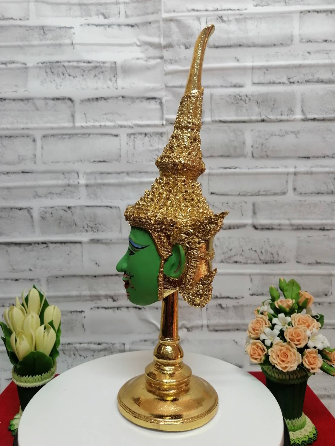 เศียรครู พระอินทร์ ขนาด 5 นิ้ว พร้อมฐานปิดทอง