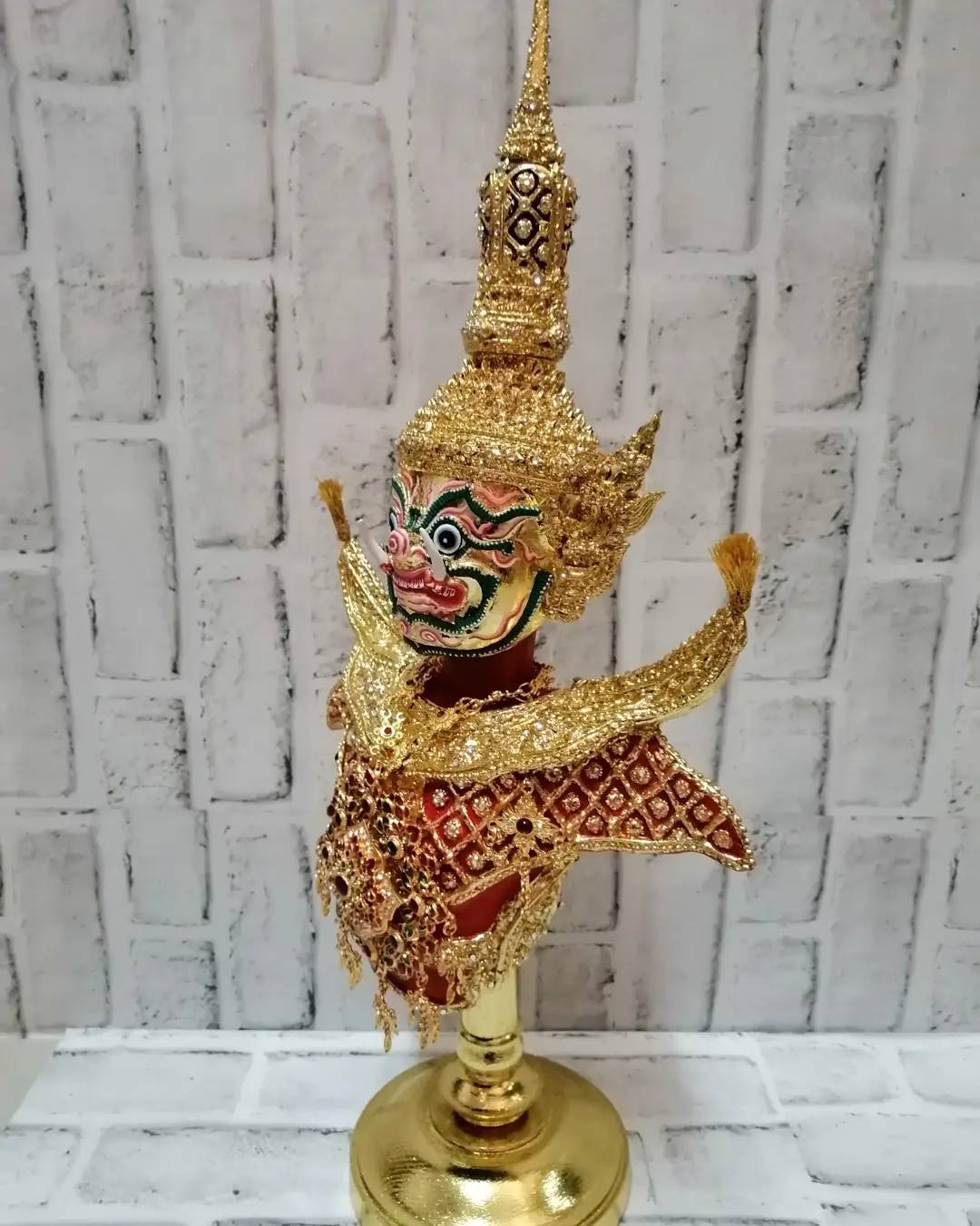 หุ่น ท้าวเวสสุวรรณ พร้อมฐานวางไม้ปิดทอง