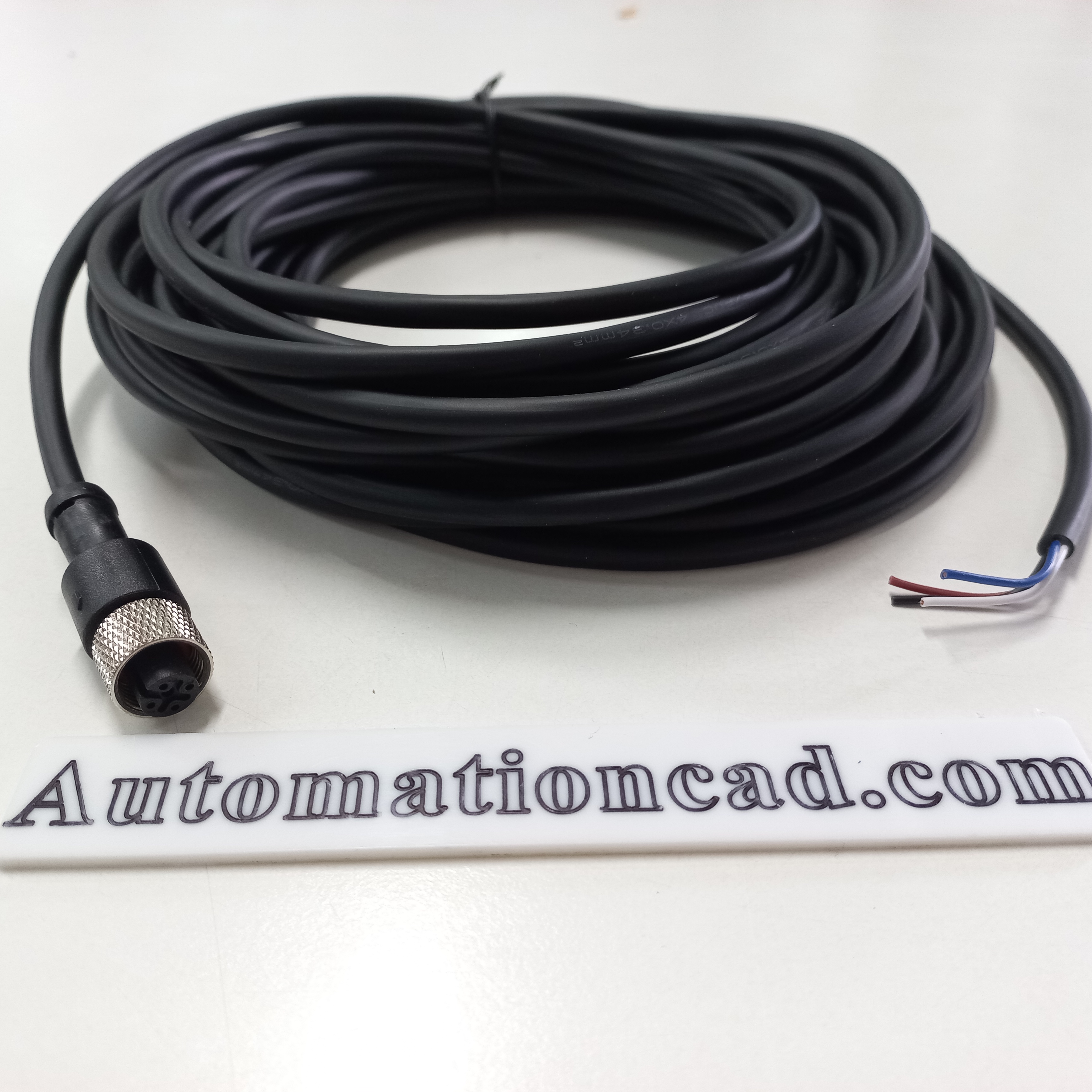 สายพร้อม CONNECTOR (PUR) แบบตรง เกลียว M12 ตัวเมีย แบบ 4 ขา ยาว 10m.