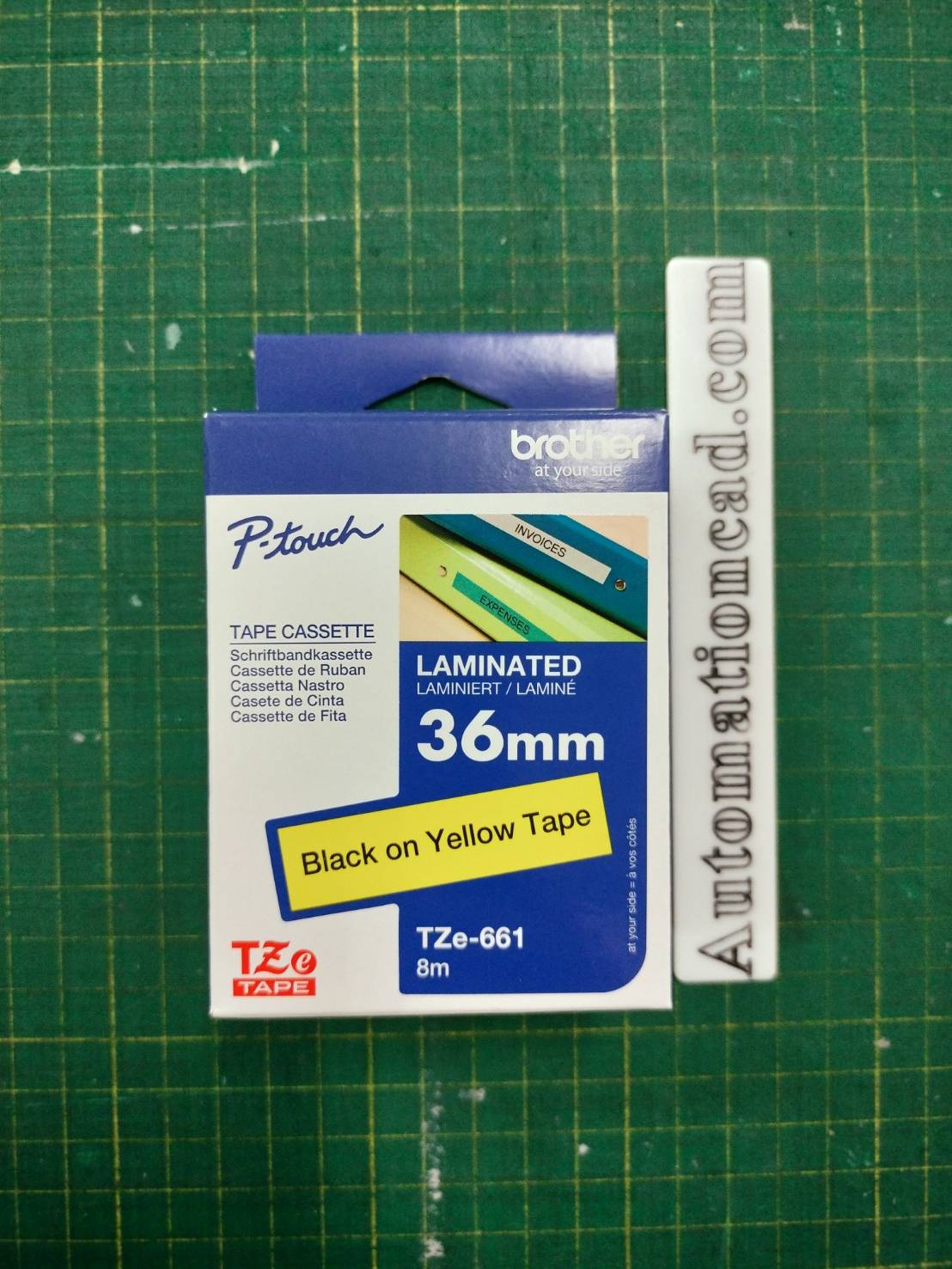 เทปพิมพ์อักษร TZE-661 ขนาด 36 มม. อักษรสีดำพื้นเหลือง แบบเคลือบพลาสติก Brother