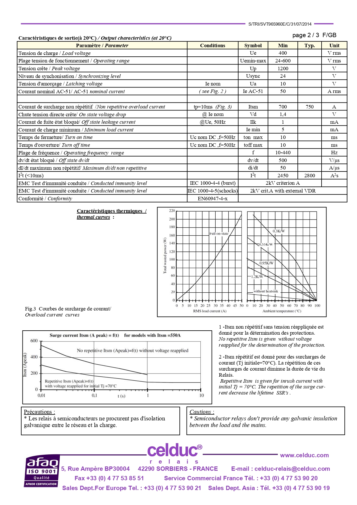 โซลิดสเตต พร้อมฮีทซิงค์ CELDUC SVT965960E Heat shrink อลูมิเนียมระบายความร้อน