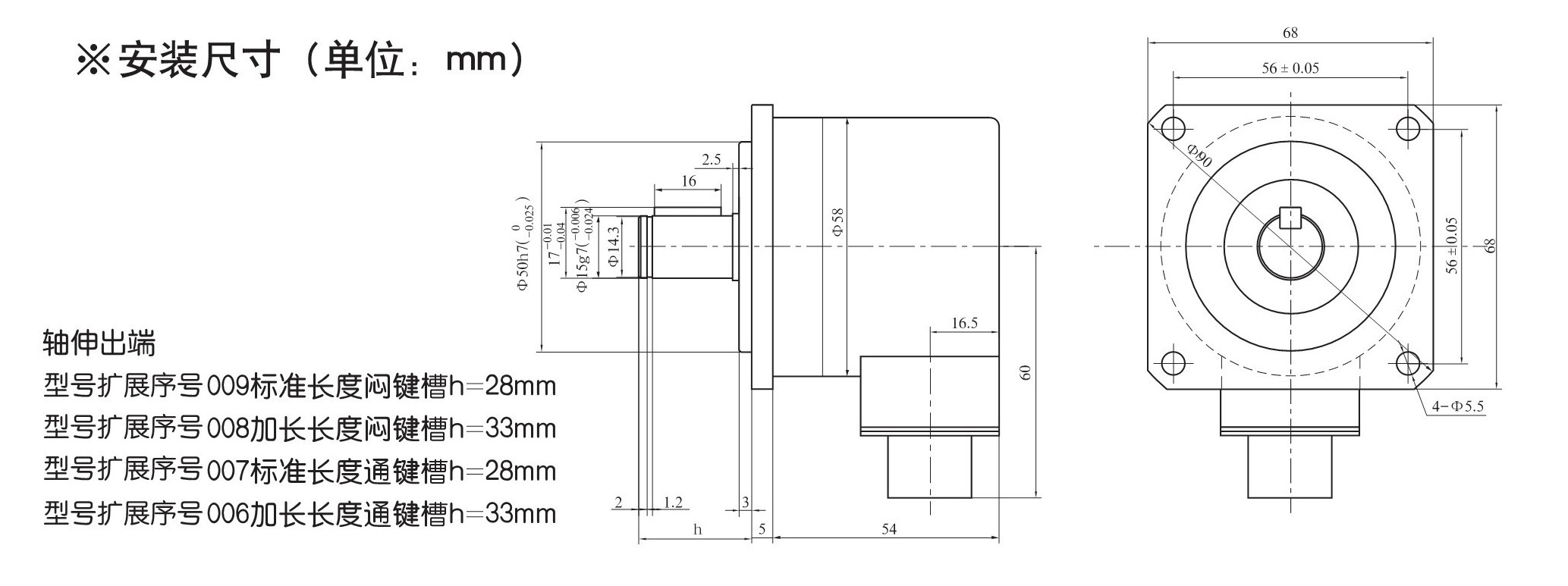 ROTARY ENCODER เอ็นโค้ดเดอร์ ZSF6215 ZSF5815-007C-2500BZ1-5L แบบ INCREMENTAL