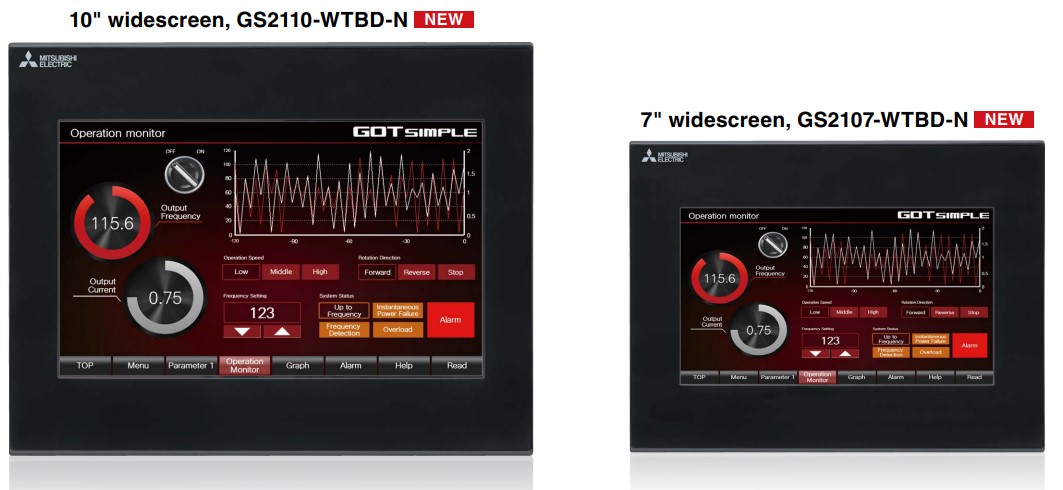 จอ TOUCH SCREEN MITSUBISHI รุ่น GS2110-WTBD-N ขนาด 10 นิ้ว เชื่อมต่อ PLC รุ่นต่างq