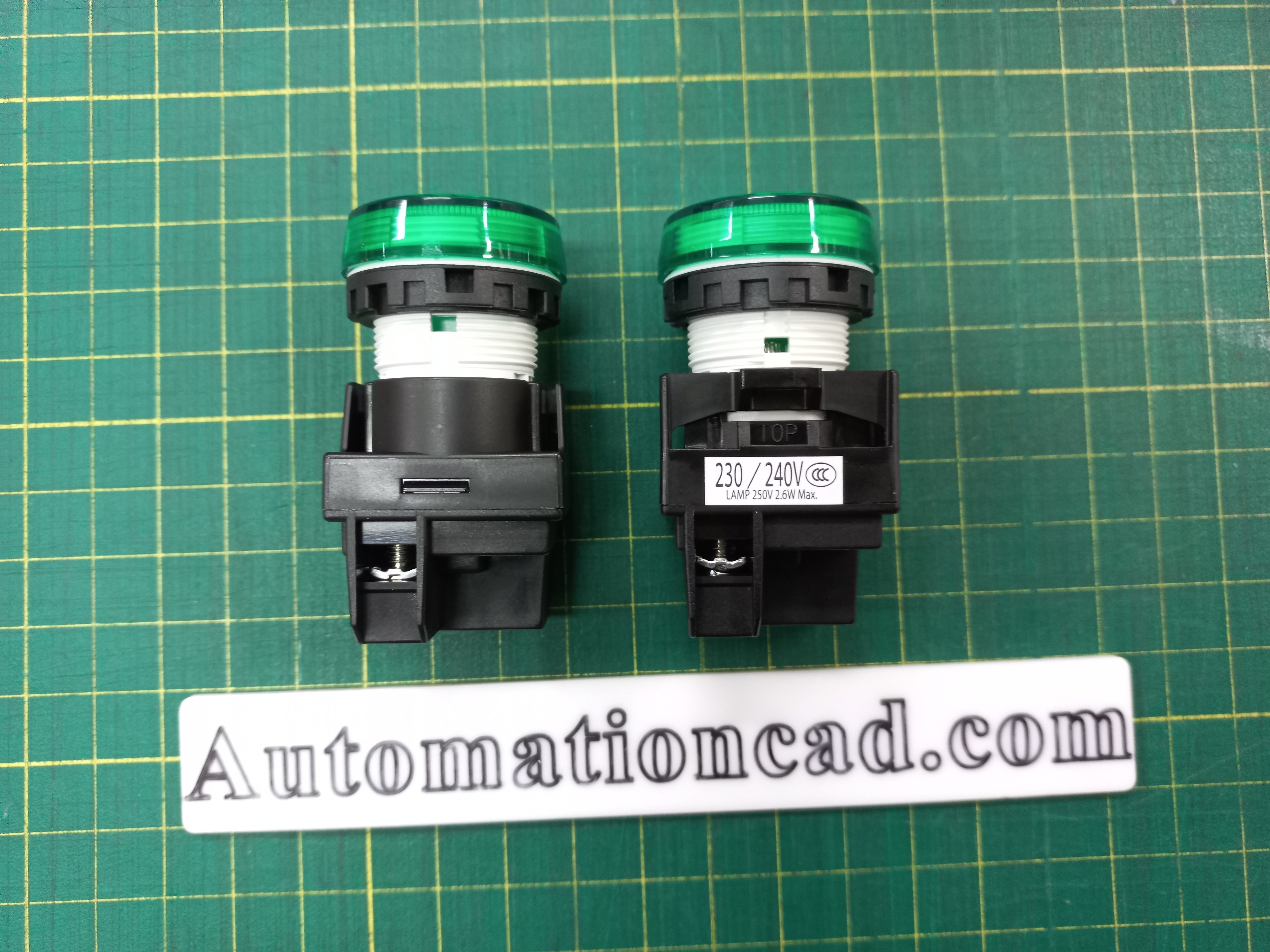 ไพลอตแลมป์ IDEC แบบเปลี่ยน LED ได้ สีเขียว รู 22 mm Pilot Lamp ไฟ 230/240 VAC
