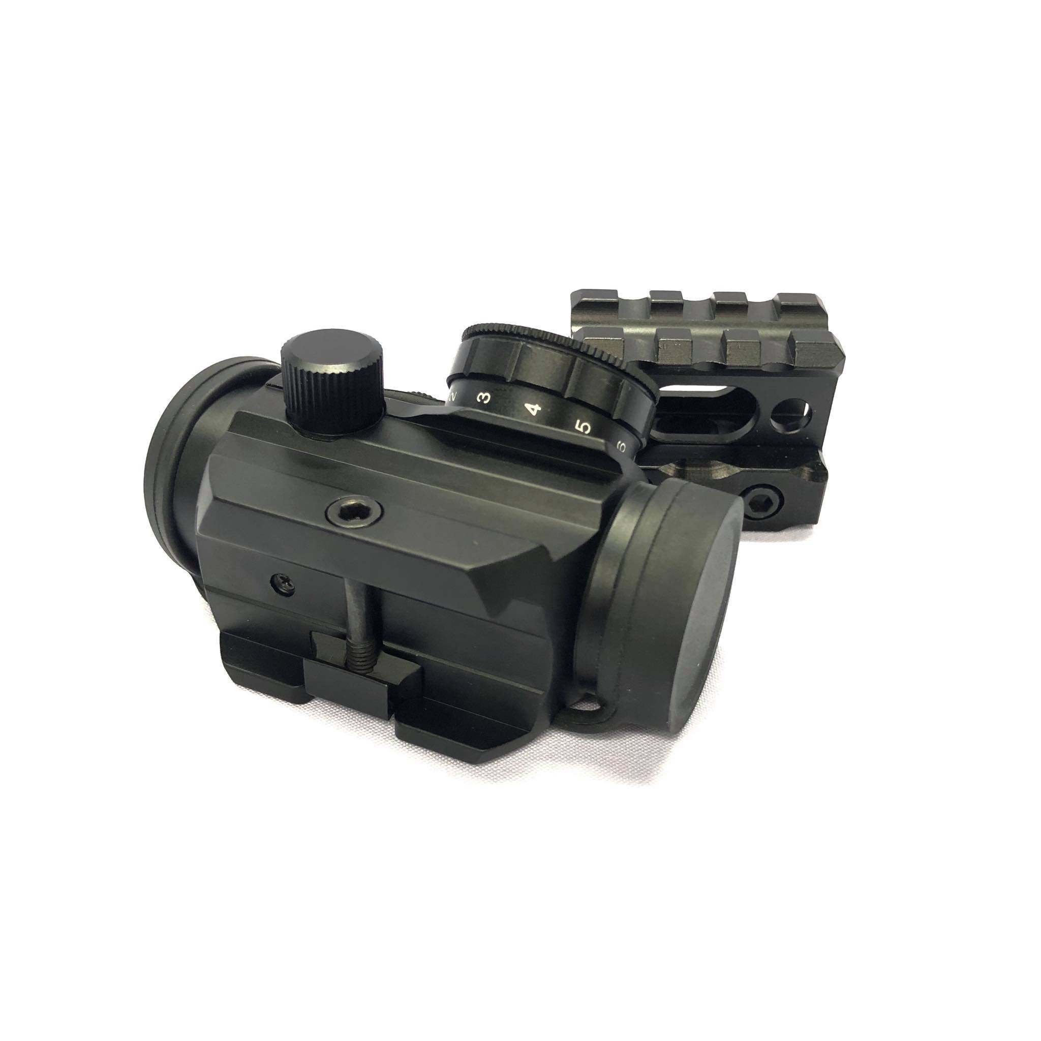 Vector Optics Victoptic 1x22 ปรับความเข้มของเป้าได้11ระดับ มาพร้อมกับขาสูงและขาเตี้ยให้เลือกใช้งาน สามารถใช้ร่วมกับNight Visionได้ ใช้ถ่านCR2032 จำนวน1ก้อน รองรับ .223 .308 7.62 .3006 .300win 9mm .45ACP pistols .22 ลูกซองขนาดลำกล้อง20ga และ 12ga ราคา 3,50