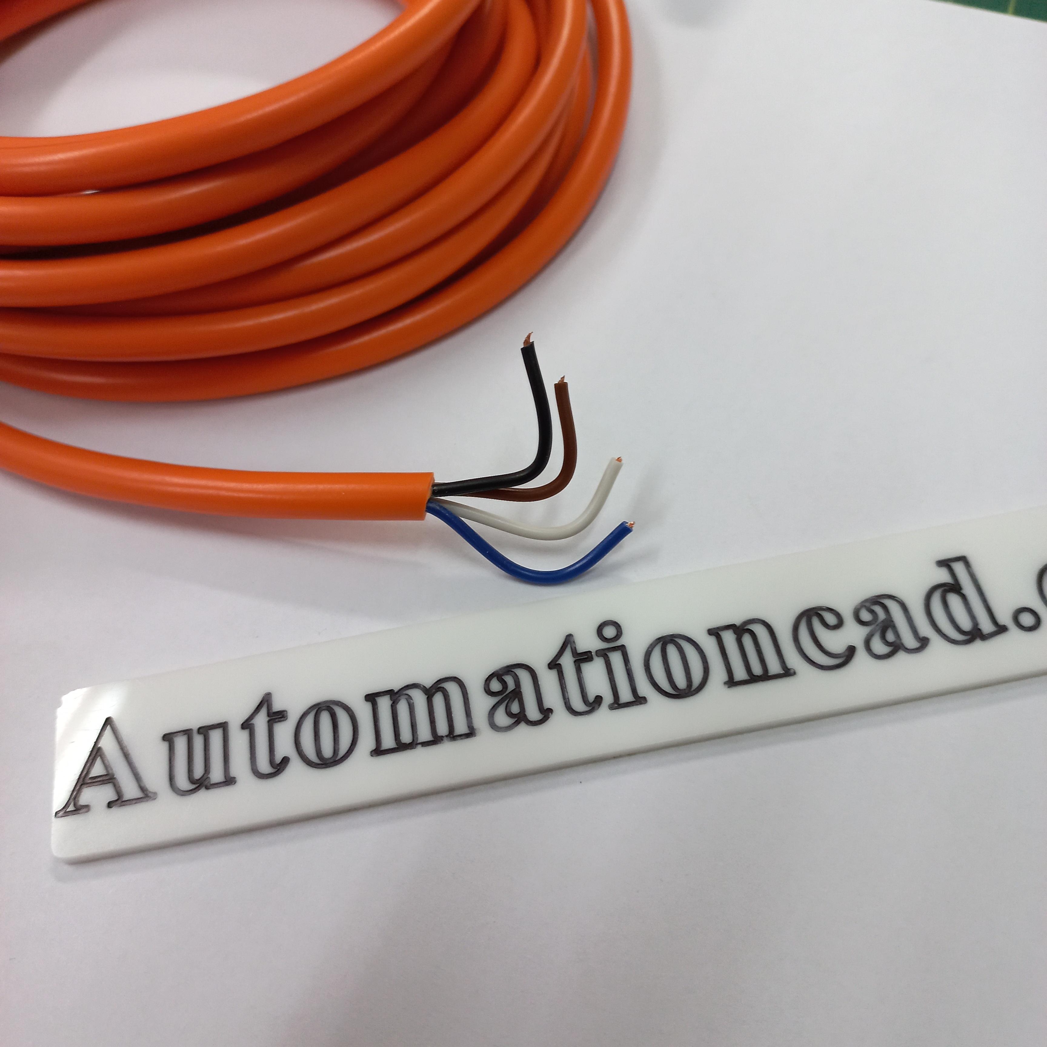 สายพร้อม CONNECTOR (PUR) แบบงอ 90 ํ เกลียว M12 ตัวเมีย แบบ 4 ขา ยาว 5m.