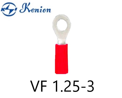 หางปลากลมหุ้ม สีแดง VF1.25-3 KENION ใช้กับสาย 1.0sq.mm