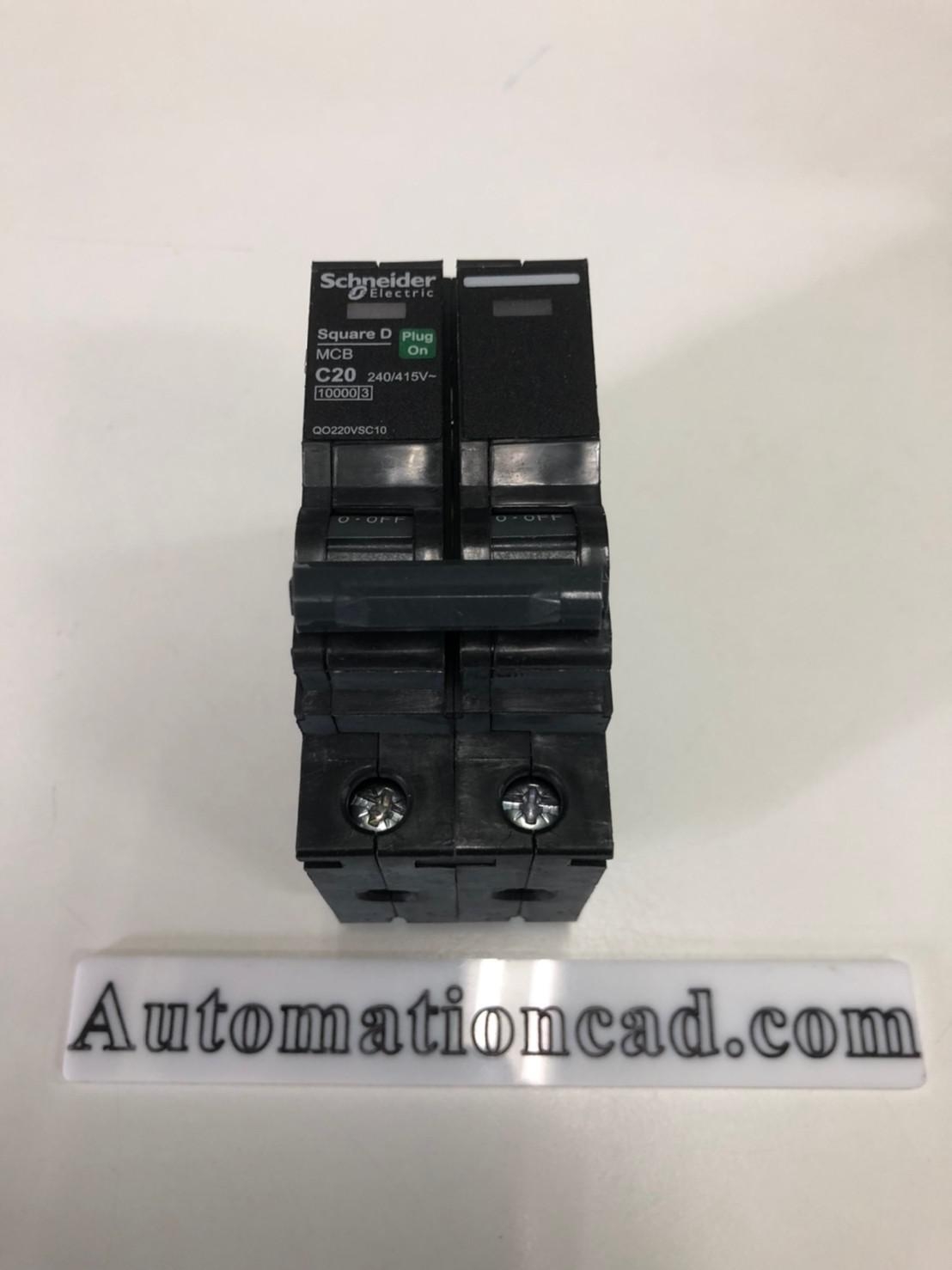 เบรกเกอร์ลูกย่อย SCHNEIDER MCB 2P 20A ป้องกันกระแสไฟฟ้าลัดวงจร ไฟซ็อต ไฟฟ้าเกิน