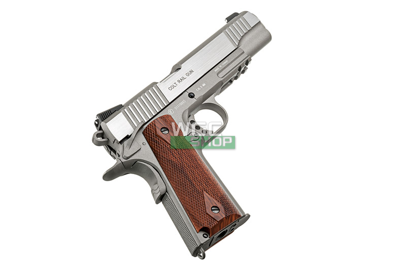 New.CoLt. 1911. Co2 cyber Gun. รางล่าง กริ๊บไม้ เฟรมเนื่อทรายเทา สไลด์เงิน ราคาพิเศษ