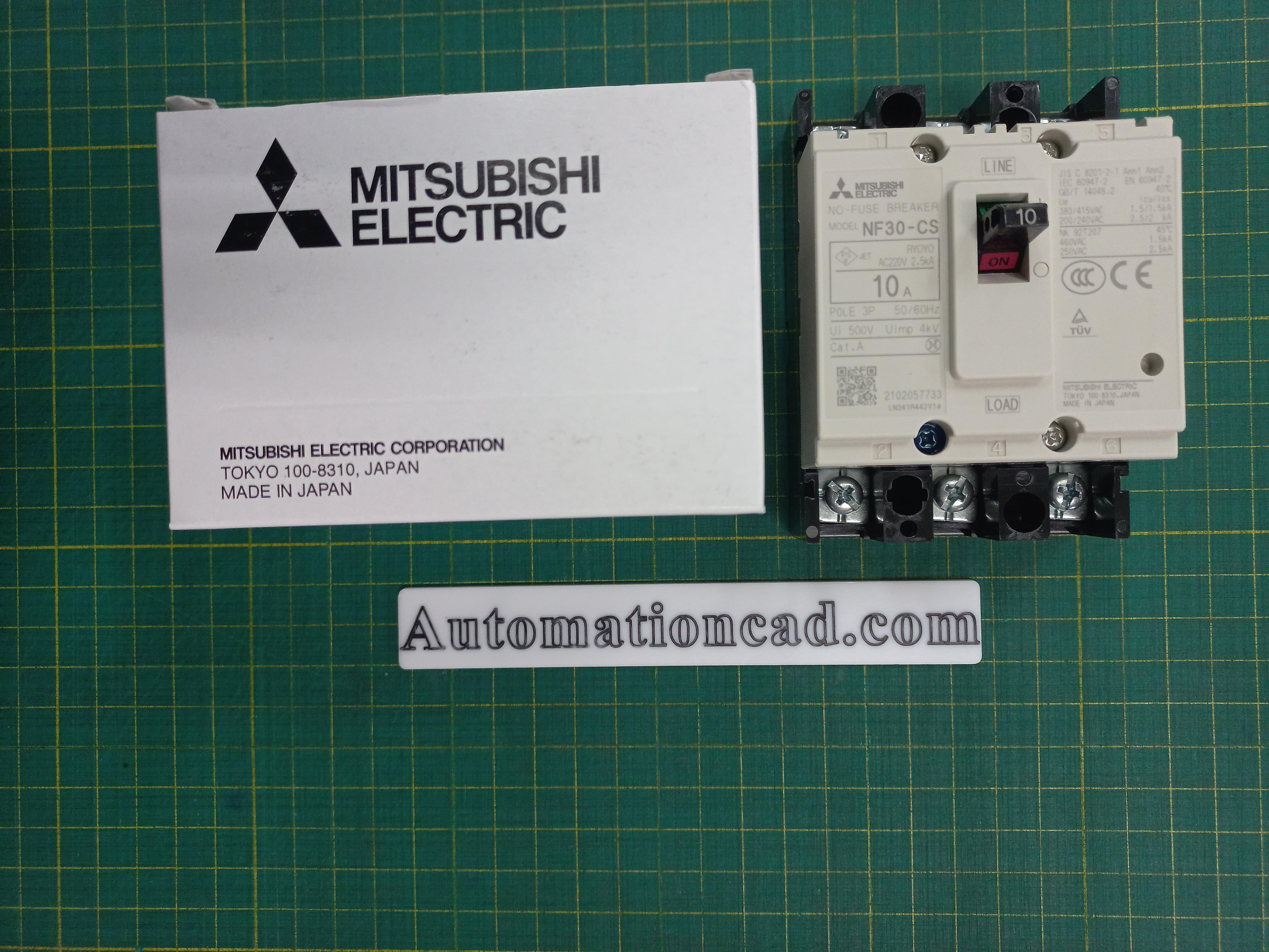 เบรกเกอร์ NF30-CS 3P 10A มิตซูบิชิ MITSUBISHI 10A 3POLE NF30 CS NF30CS
