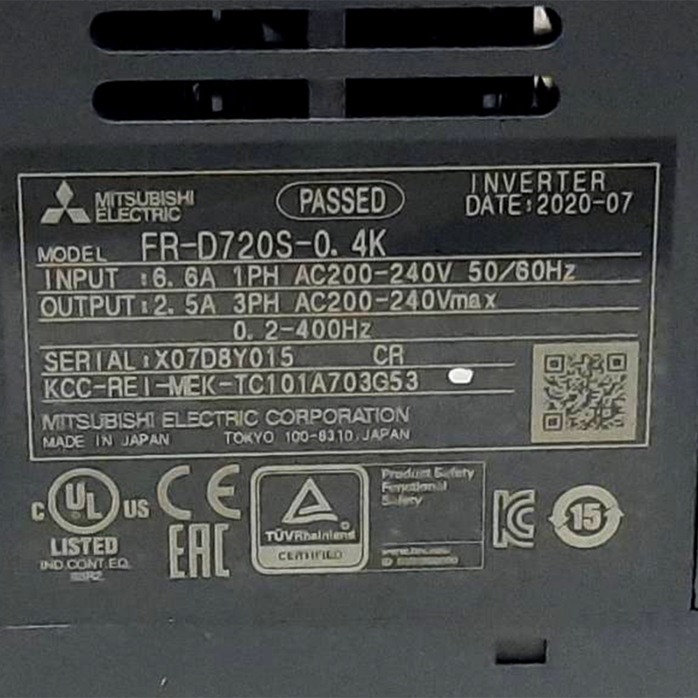 FR-D720S-0.4K INVERTER MITSUBISHI, 0.4KW 220V 1ph ครึ่งแรง งานเบา
