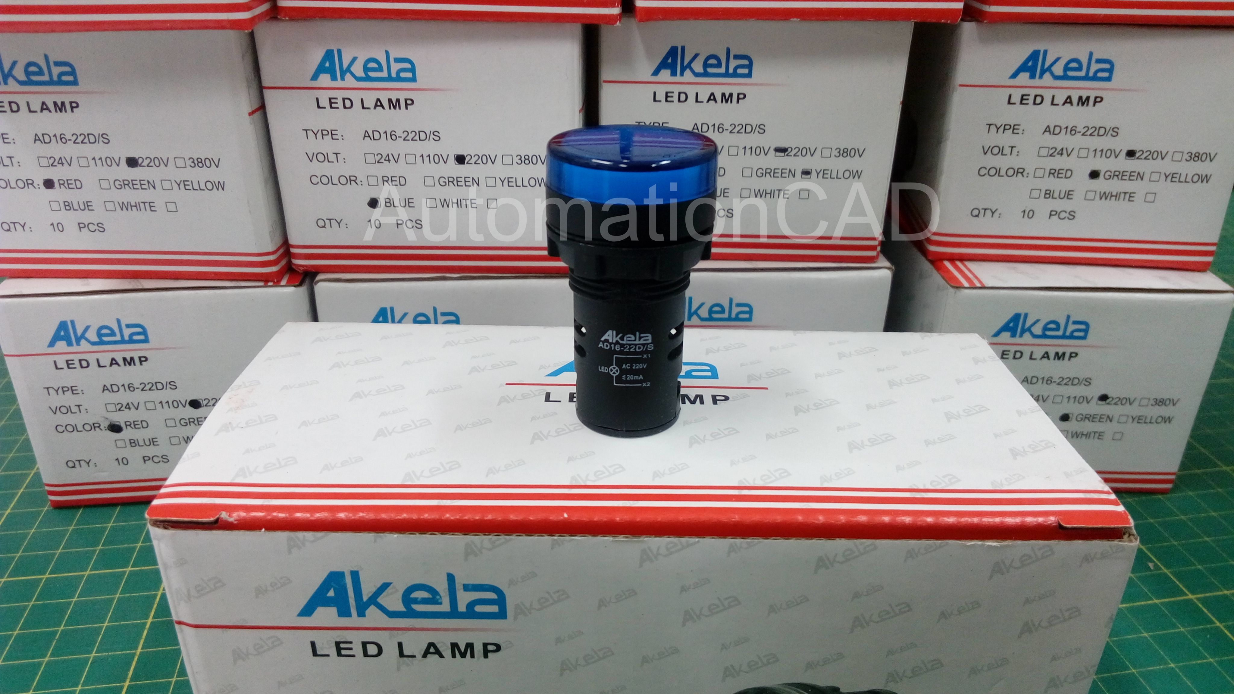 AKELA LED Lamp ไพลอตแลมป์ สีเขียว รู 22 mm ไฟ 220 VAC