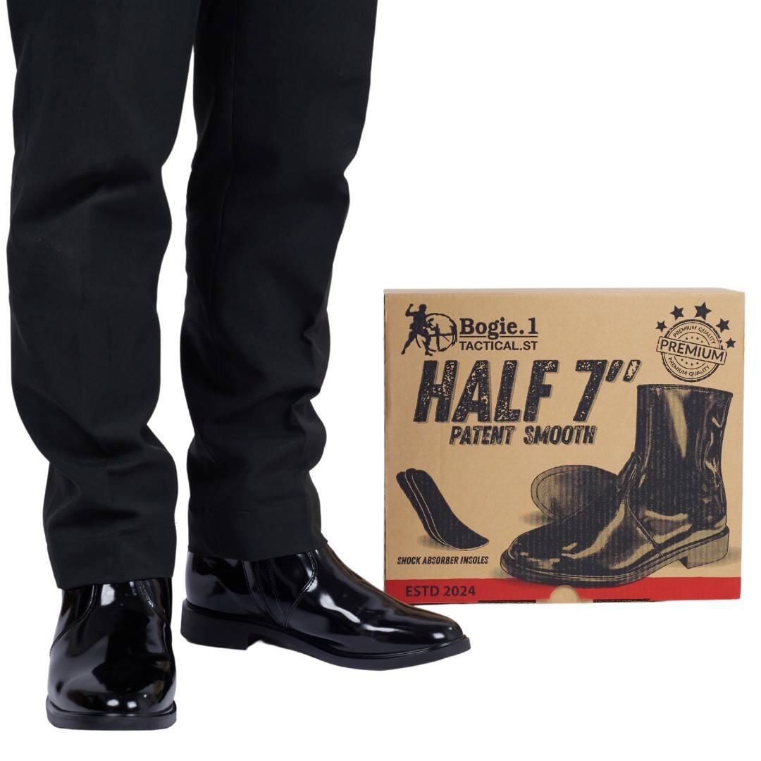 📢 สินค้าใหม่!! เข้าร้านแล้ว!! BOGIE1 รุ่น Half 7 Patent Smooth สัมผัสความนุ่มในทุกการเคลื่อนไหว ด้วยนวัตกรรมที่ล้ำสมัย #ลดอาการปวดฝ่าเท้า นำเทรนด์สไตส์ Bogie.1 Tactical 🥾 รองเท้าฮาฟหนังพรีเมี่ยม (Cowhide Leather : PREMIUM) - หนังแท้ เงาแวว