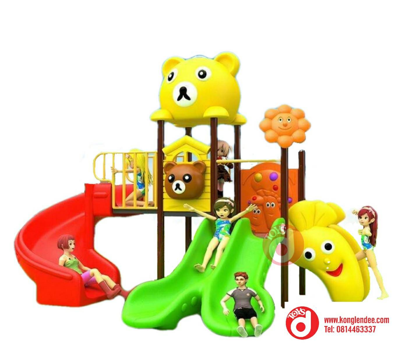 เครื่องเล่นสนาม ชุุดน้องหมีแสนซนสไลเดอร์คู่