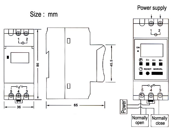 THC15A นาฬิกาตั้งเวลา 30 โปรแกรม Digital Timer Switch 220VAC 16A ทามเมอร์สวิทซ์ สำหรับตั้งเวลาปิด-เปิดอุปกรณ์ไฟฟ้า