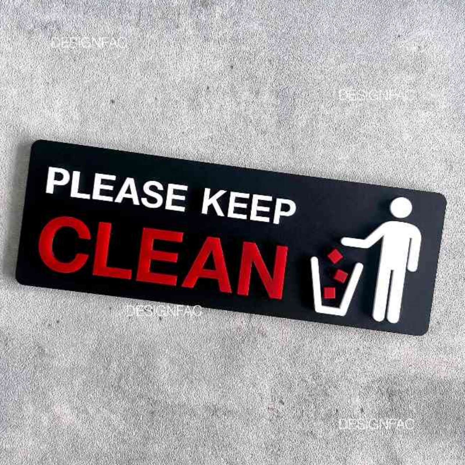 ป้ายโปรดรักษาความสะอาด ป้าย PLEASE KEEP CLEAN สไตล์โมเดิร์น มินิมอล ลอฟท์