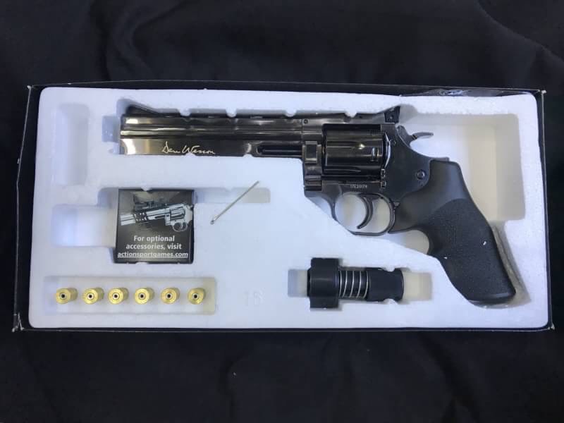 New.Dan Wesson 715 6" CO2 BB Revolver, Nickel & Black ราคาพิเศษ
