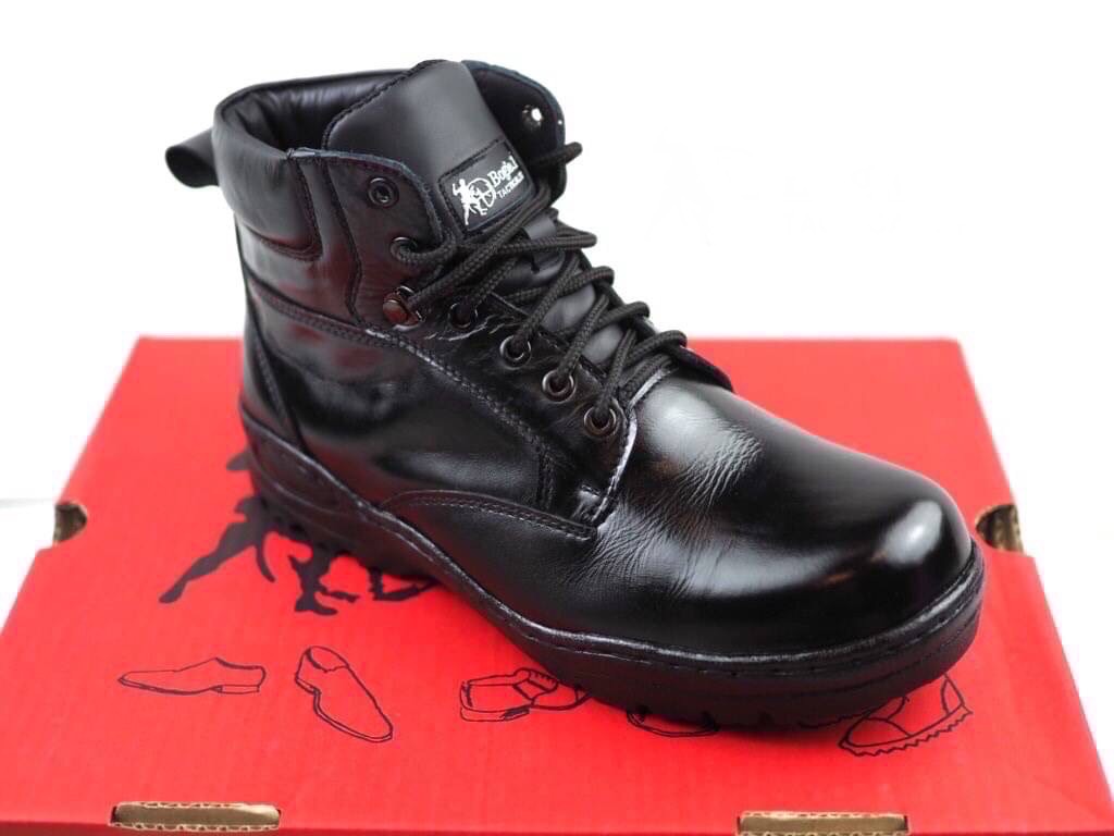 New.Bogie1 รองเท้าหุ้มข้อสั้นสีดำ รุ่น POLICE SHOES (PS) รองเท้าตำรวจ รองเท้าหุ้มข้อสั้น Bogie1