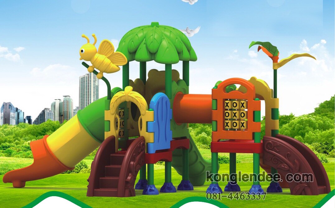 เครื่องเล่นสนาม ชุดสมอลทรีทริปเปิ้ลสไลด์