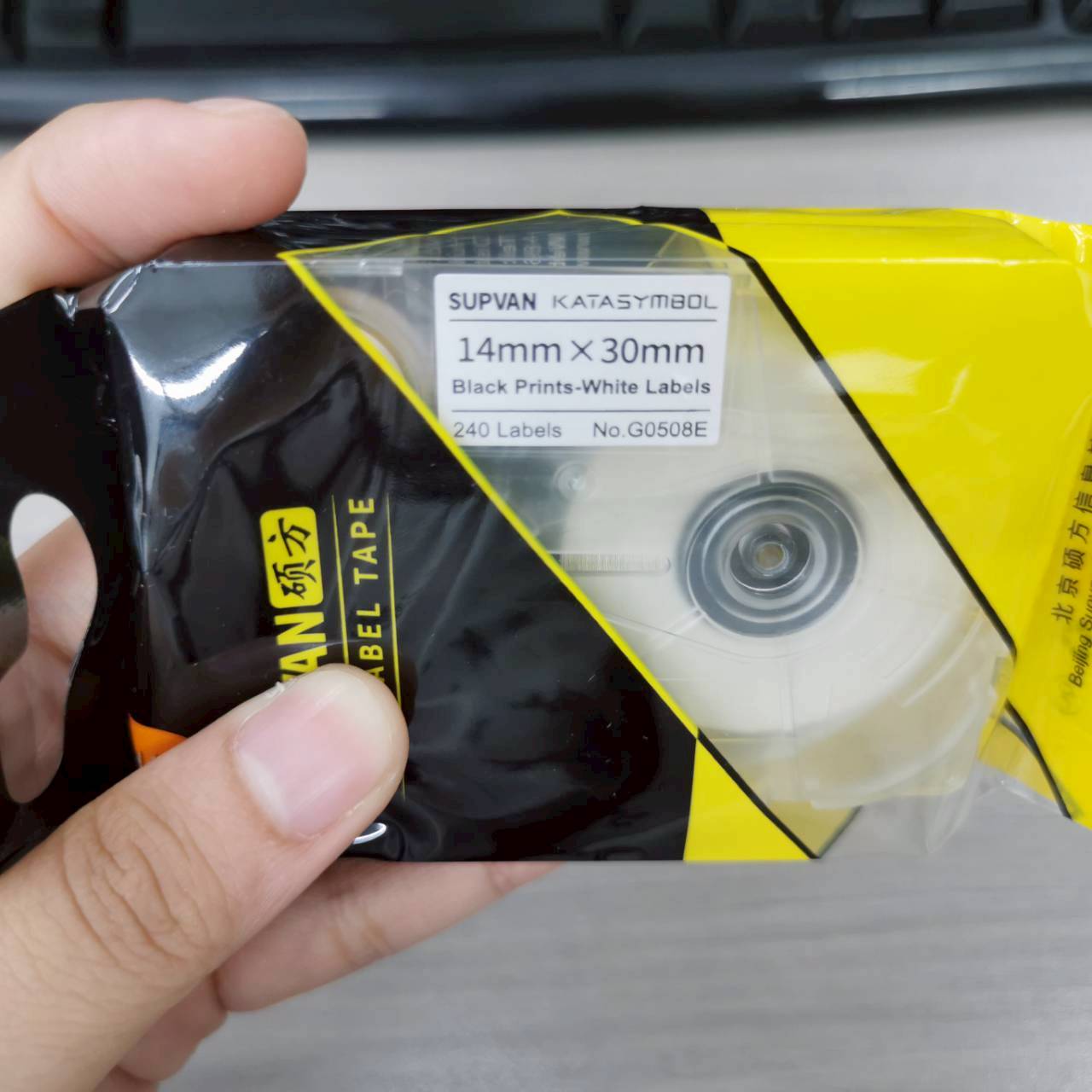 SUPVAN G0508E ลาเบล เทปสีขาว 14X30 มิลลิเมตร 240ชิ้น/ม้วน