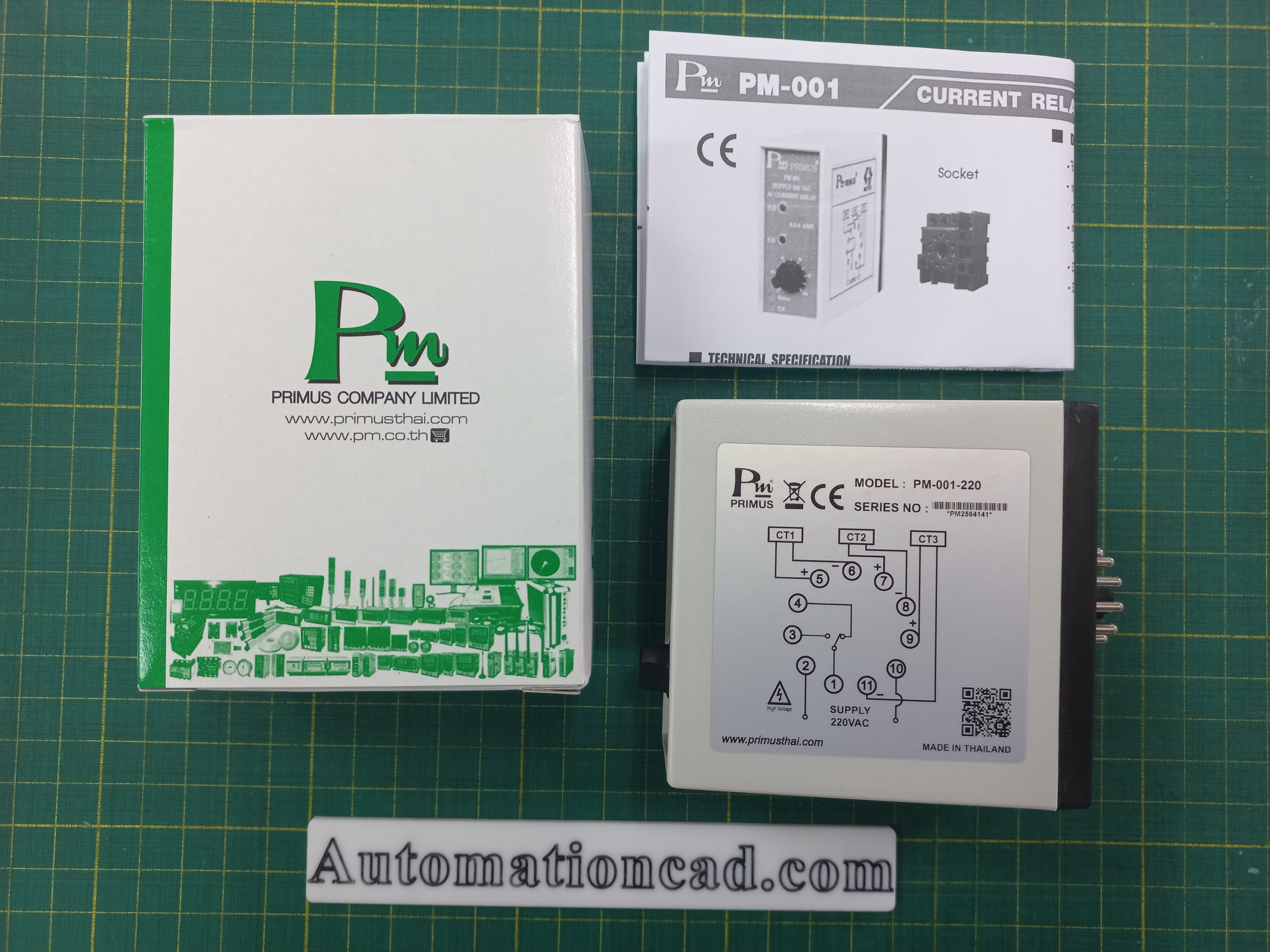 รีเลย์ตรวจจับกระแส AC PRIMUS PM-001 แบบป้องกันกระแสเกิน Current Relay