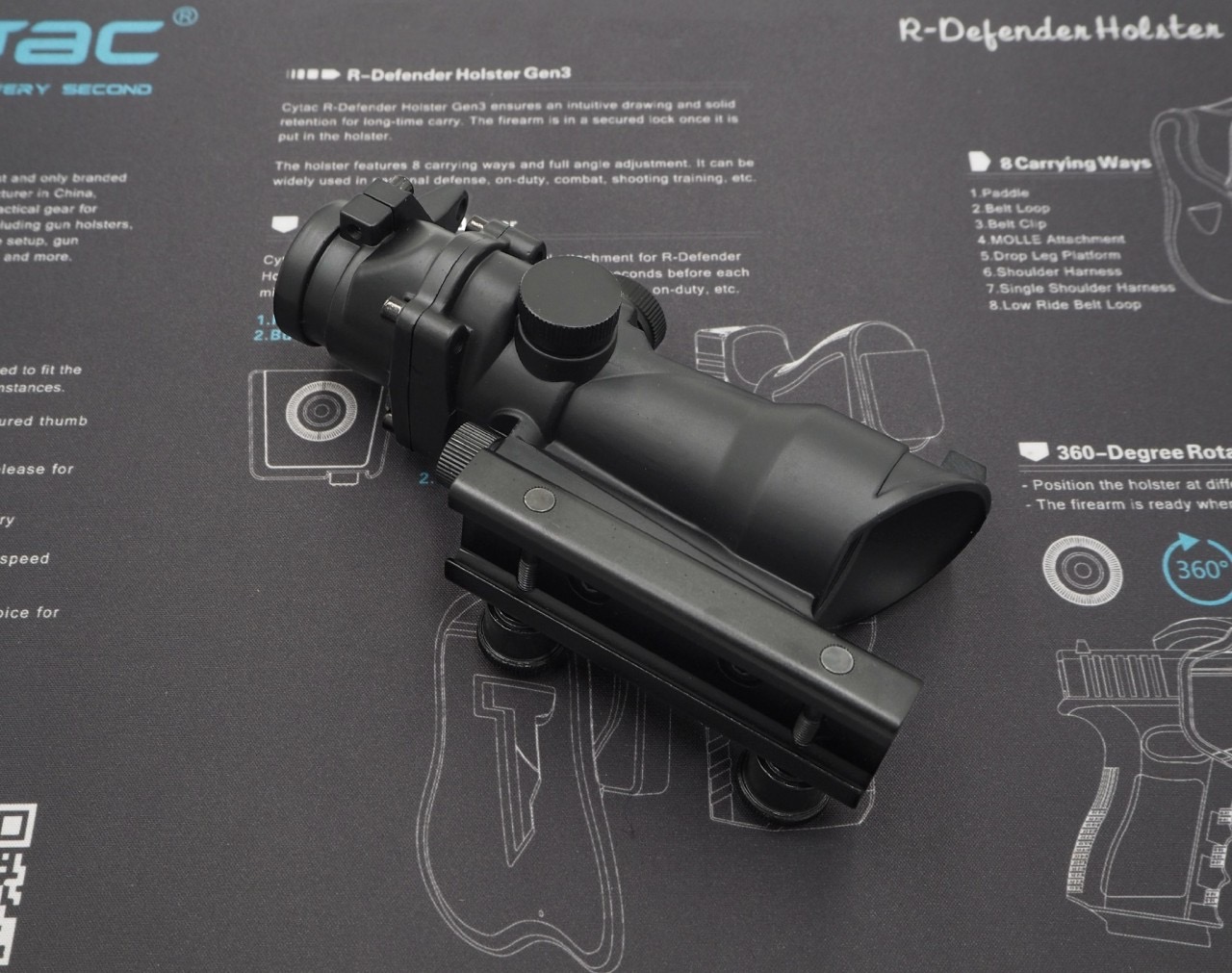 New.ดอท ACOG 1*32 ( ACOG 1*32 Red Dot ) ◾ เฟรมผลิตจากอลูมิเนียมแข็งแรง ◾ ดอทเล็ง ปรับได้ 2 สี แดง / เขียว ◾ ปรับความเข้มดอทได้หลายระดับ ◾ ปรับตำแหน่งดอท สูงต่ำ/ซ้ายขวา ได้ ◾ ใช้ถ่าน LR936 * 3 ก้อน ◾ ขาจับรางขนาด 20 mm. ◾ ขนาด 7.5 * 15.5 cm.