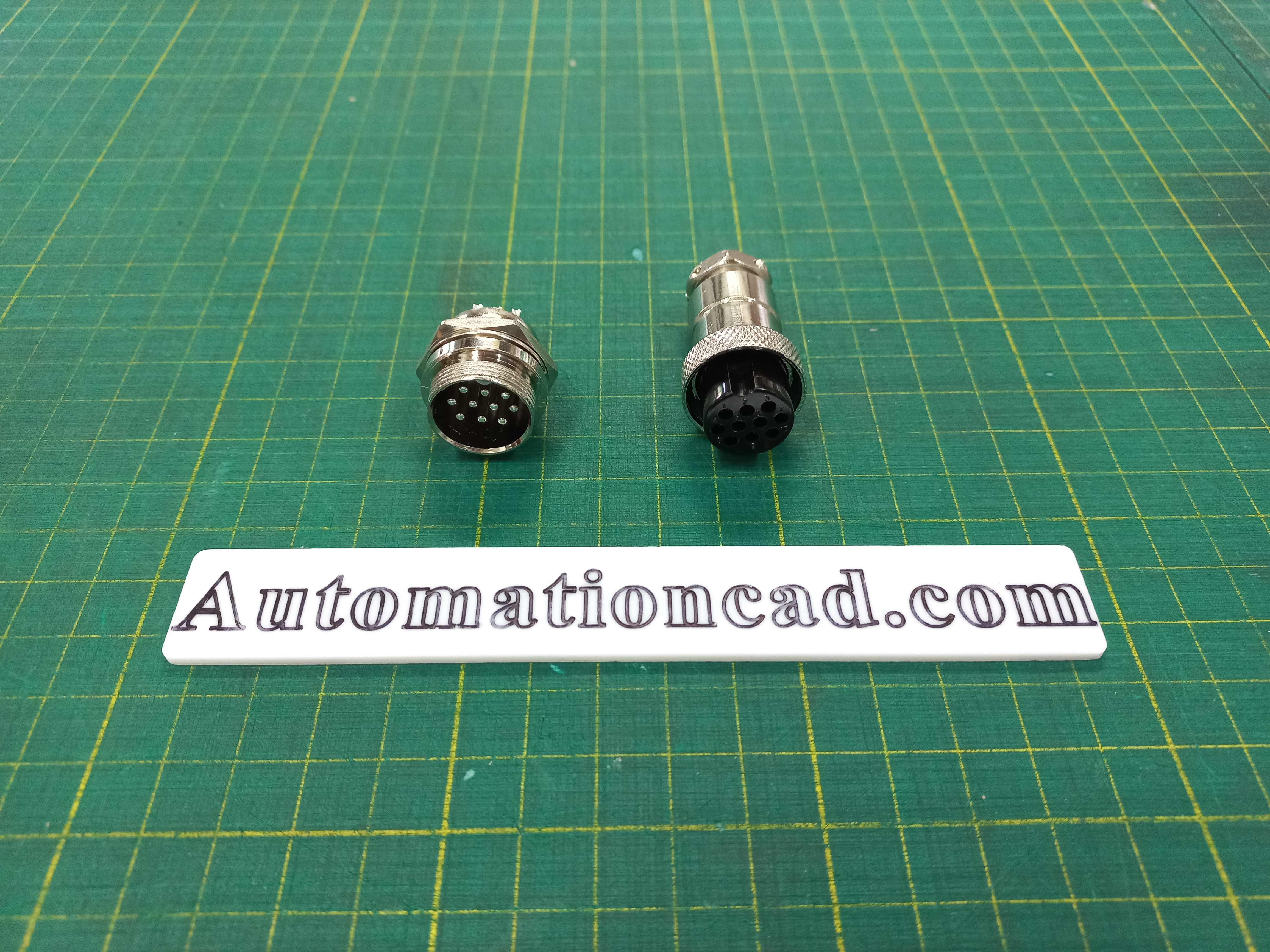 คอนเนคเตอร์ 10 Pins แบบตรง ตัวผู้+ตัวเมีย Connector เกลียว 20 มิล