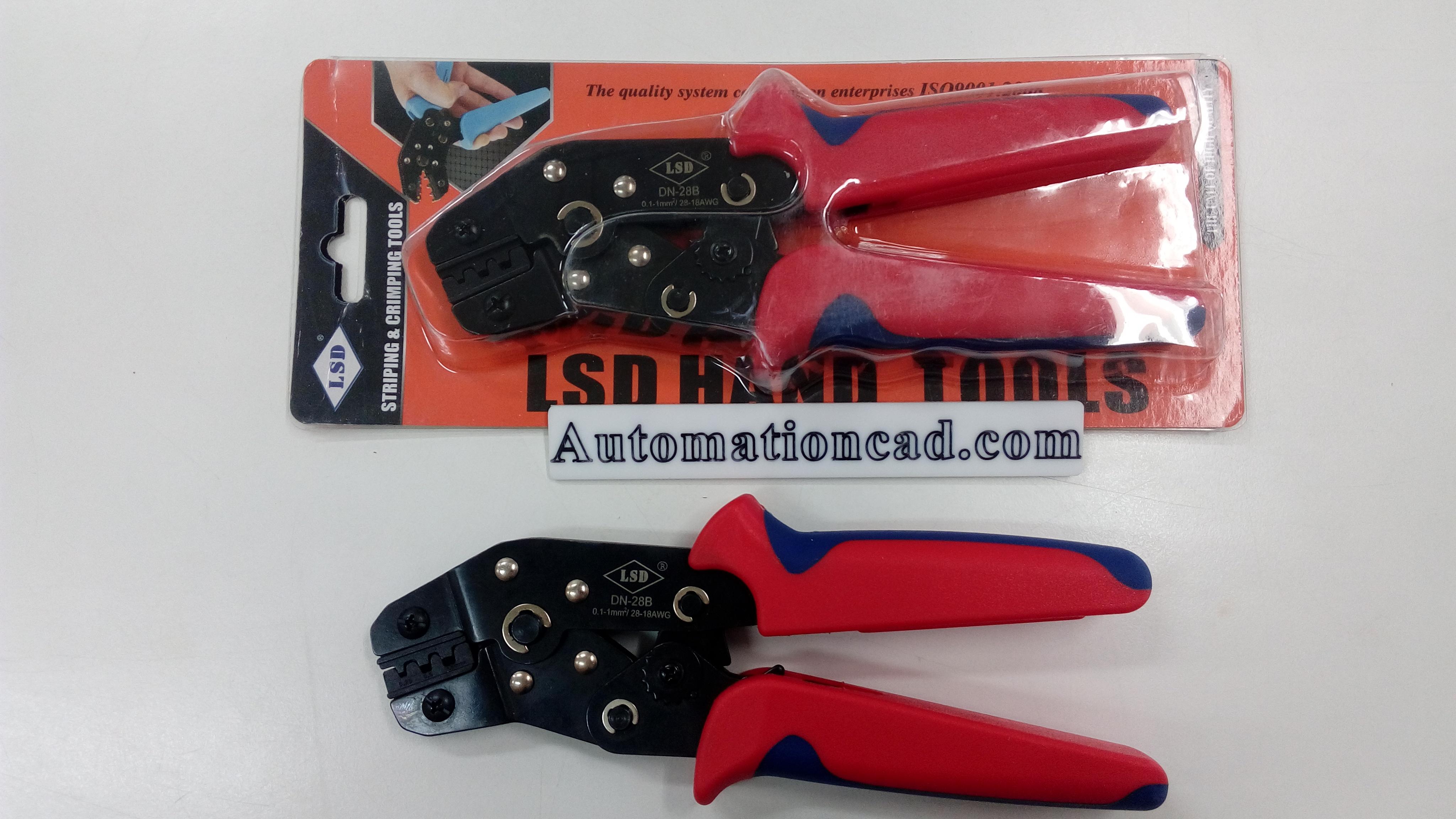 คีมย้ำหางปลา แบบย้ำหัวสายไฟ รุ่น DN-28B ใช้กับสายไฟขนาด 0.1-1 mm2