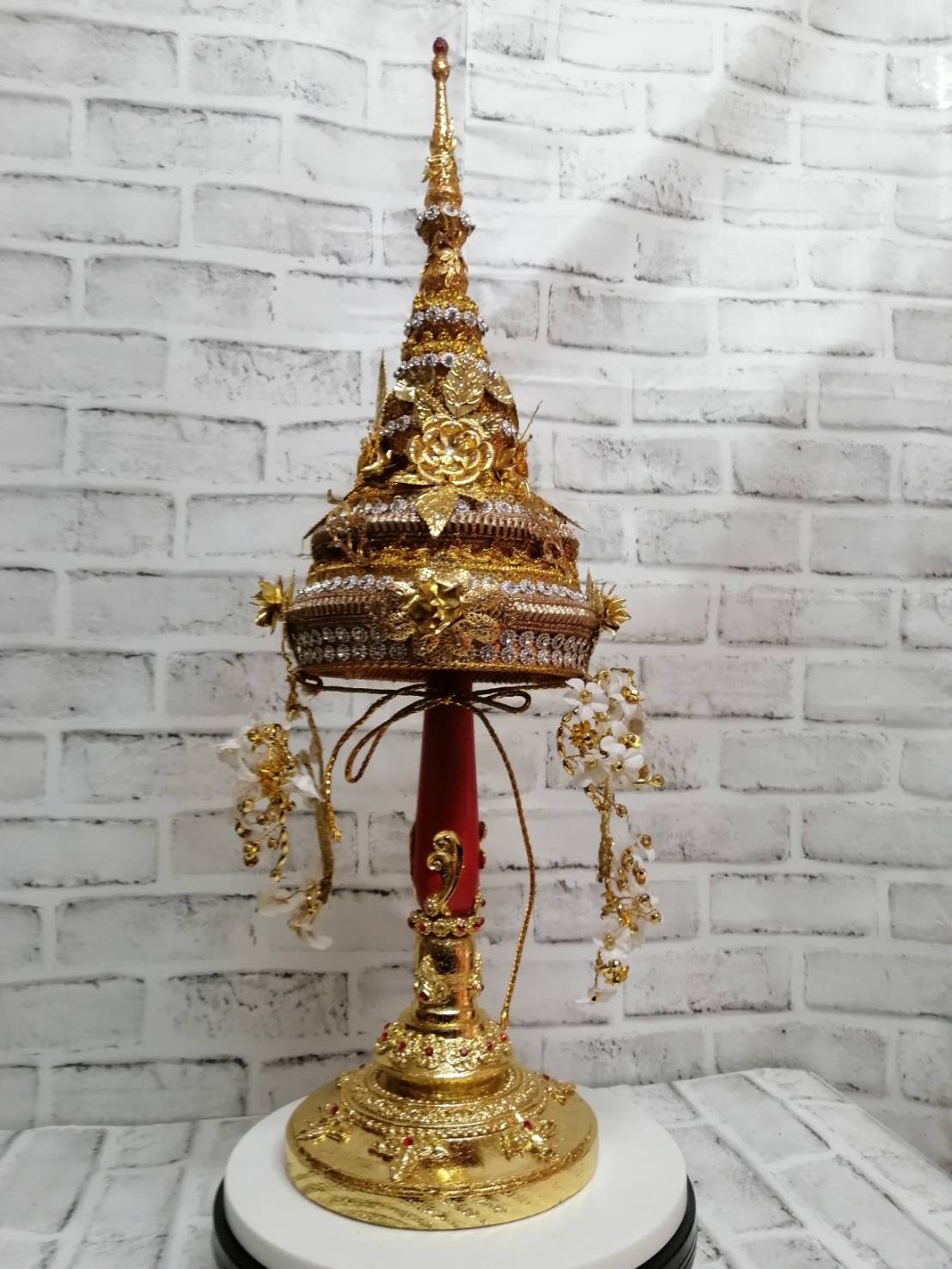 รัดเกล้า งานประดับตกแต่งแฟชั่น วัสดุเกรดดี พร้อมฐานทองตีลายประดับเพชร