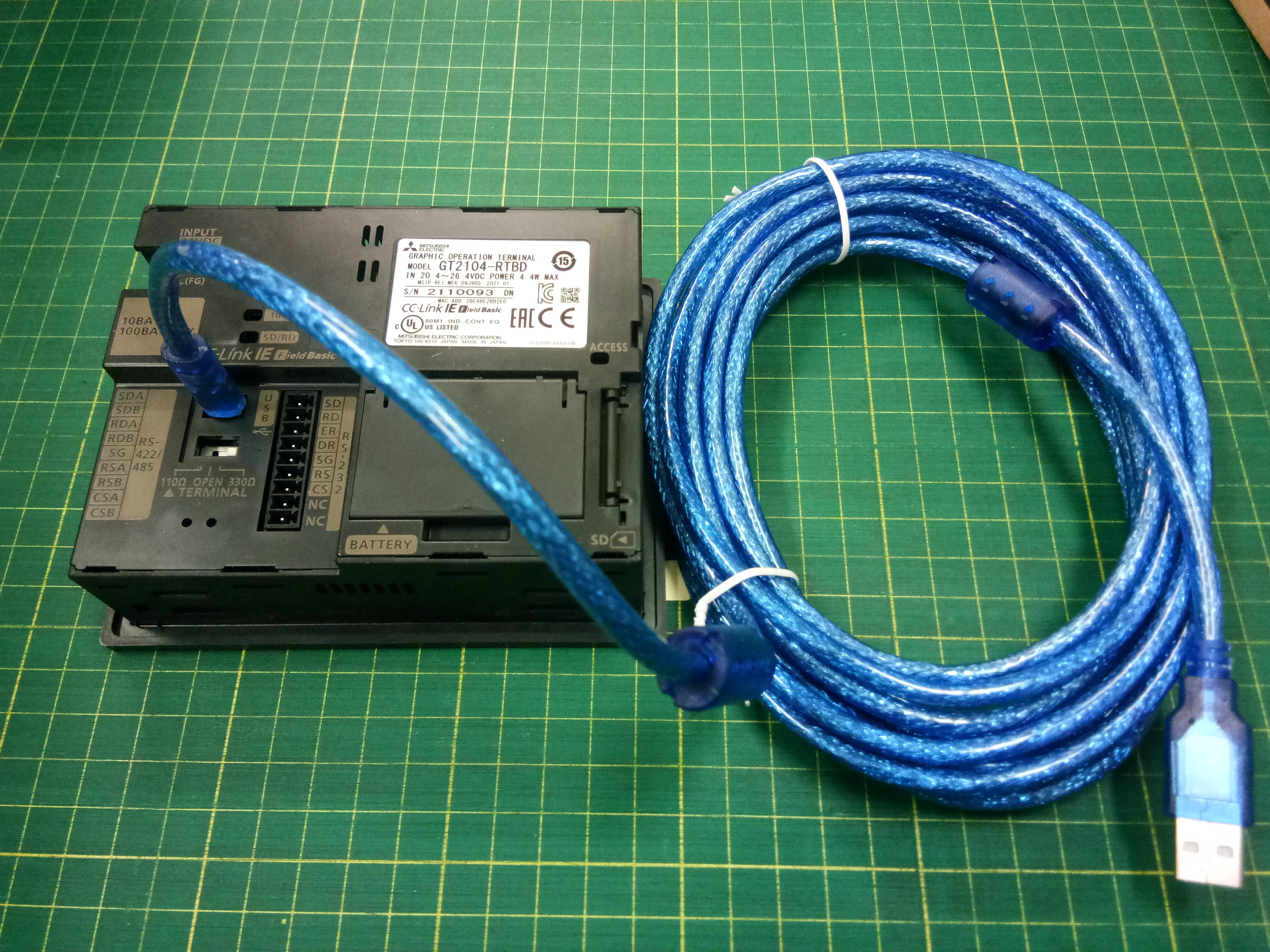 จอ MITSUBISHI รุ่น GT2104-RTBD หน้าจอ 4.3 นิ้ว เชื่อมต่อ PLC FX Series