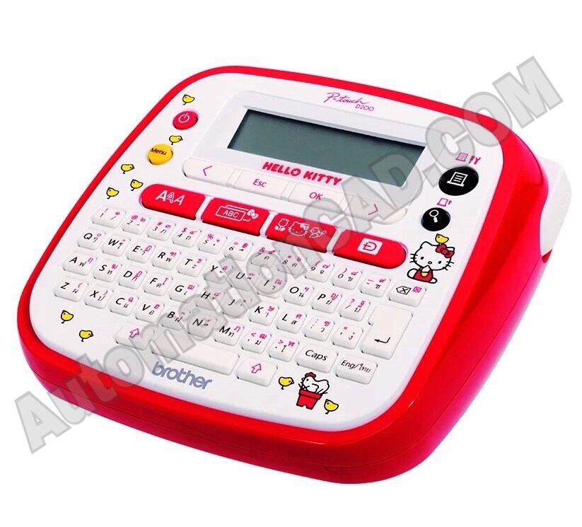 เทปพิมพ์อักษร TZE-HC31 12 มม. BROTHER ของแท้ อักษรสีดำ พื้นลายคิตตี้ HELLO KITTY