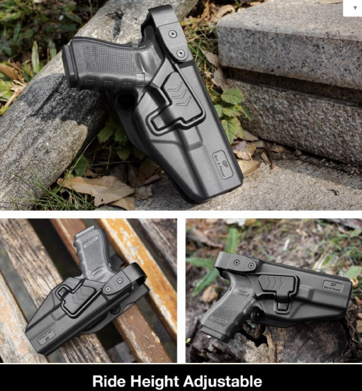 New. ซองพกนอก G17/19 Level 3 GF ( Gun Flower G17/19 Duty Holster Level III ) 🌀 ผลิตจาก Nylon PA66 เกรดคุณภาพ 🌀 ซองออกแบบมาเพื่อความปลอดภัยในการปฏิบัติหน้าที่ 🌀 Double lock 2 ชั้น ปลดนิ้วโป้งก่อน แล้วจึงปลดนิ้วชี้ตาม 🌀 ป้องก