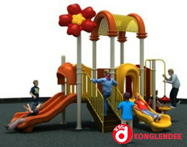 เครื่องเล่นสนาม ชุดหลังคาโค้งกับดอกไม้(สีส้ม)