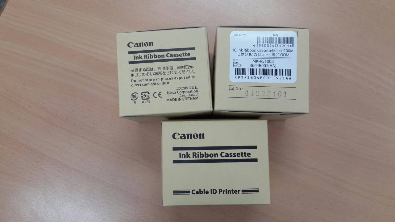 ตลับหมึก ของแท้ Canon MK1500 MK2500 และรุ่นอื่นๆ หมึกพิมพ์ ผ้าหมึก ใช้กับเครื่องพิมพ์ฮอตมาร์ค ปลอกมาร์คสายไฟ 3604B001