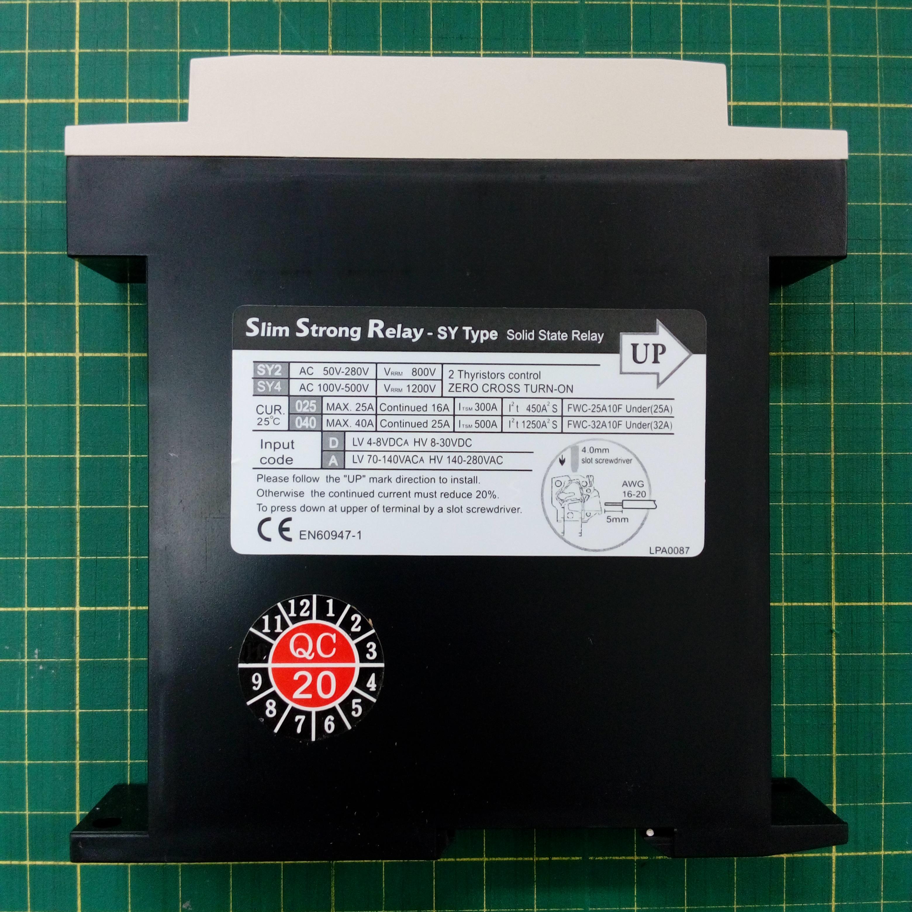 โซลิดสเตท SOLID STATE RELAY ARICO SY4040D ทนกระแส 40A 380V