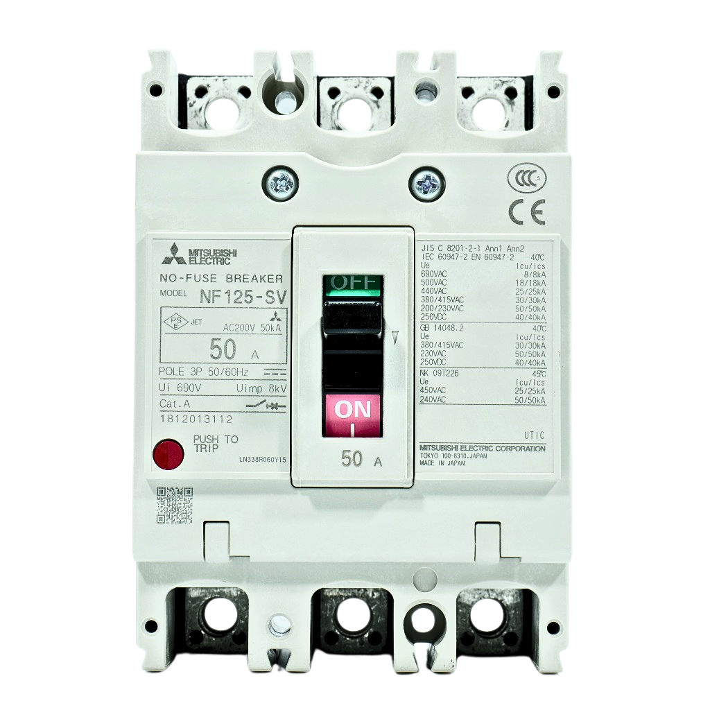 เบรกเกอร์ NF125-SV 3P 50A มิตซูบิชิ MITSUBISHI 50A 3POLE NF125 SV NF125SV