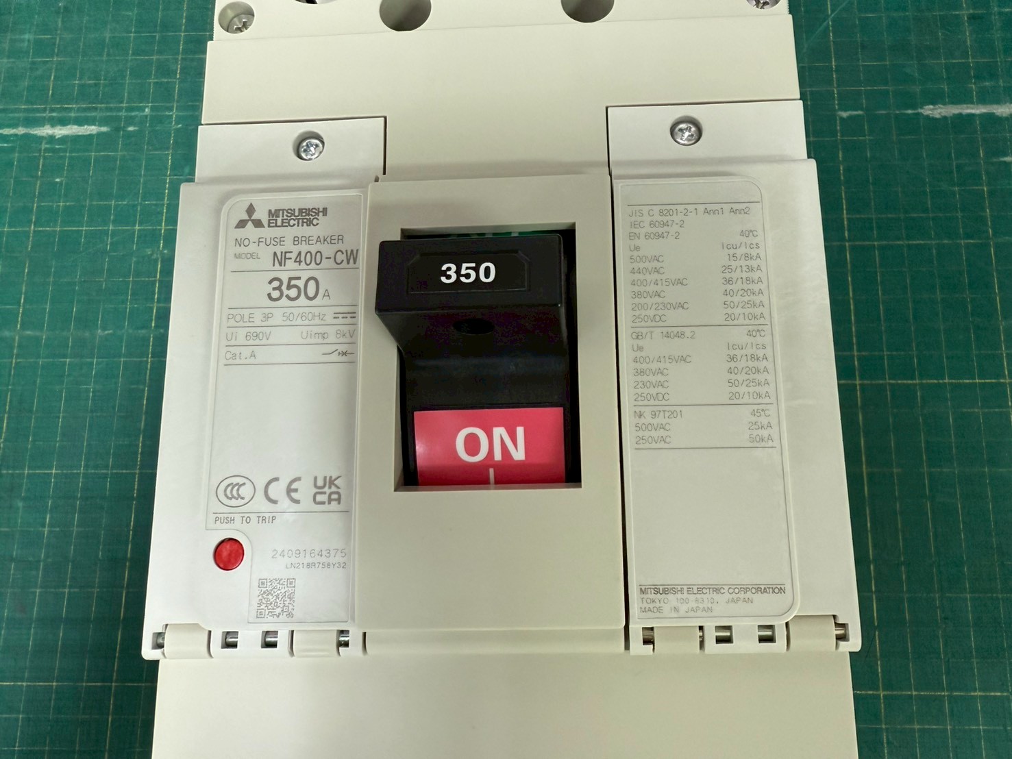 เบรกเกอร์ NF400-CW 3P 350A มิตซูบิชิ MITSUBISHI 350A 3POLE NF400 CW NF400CW