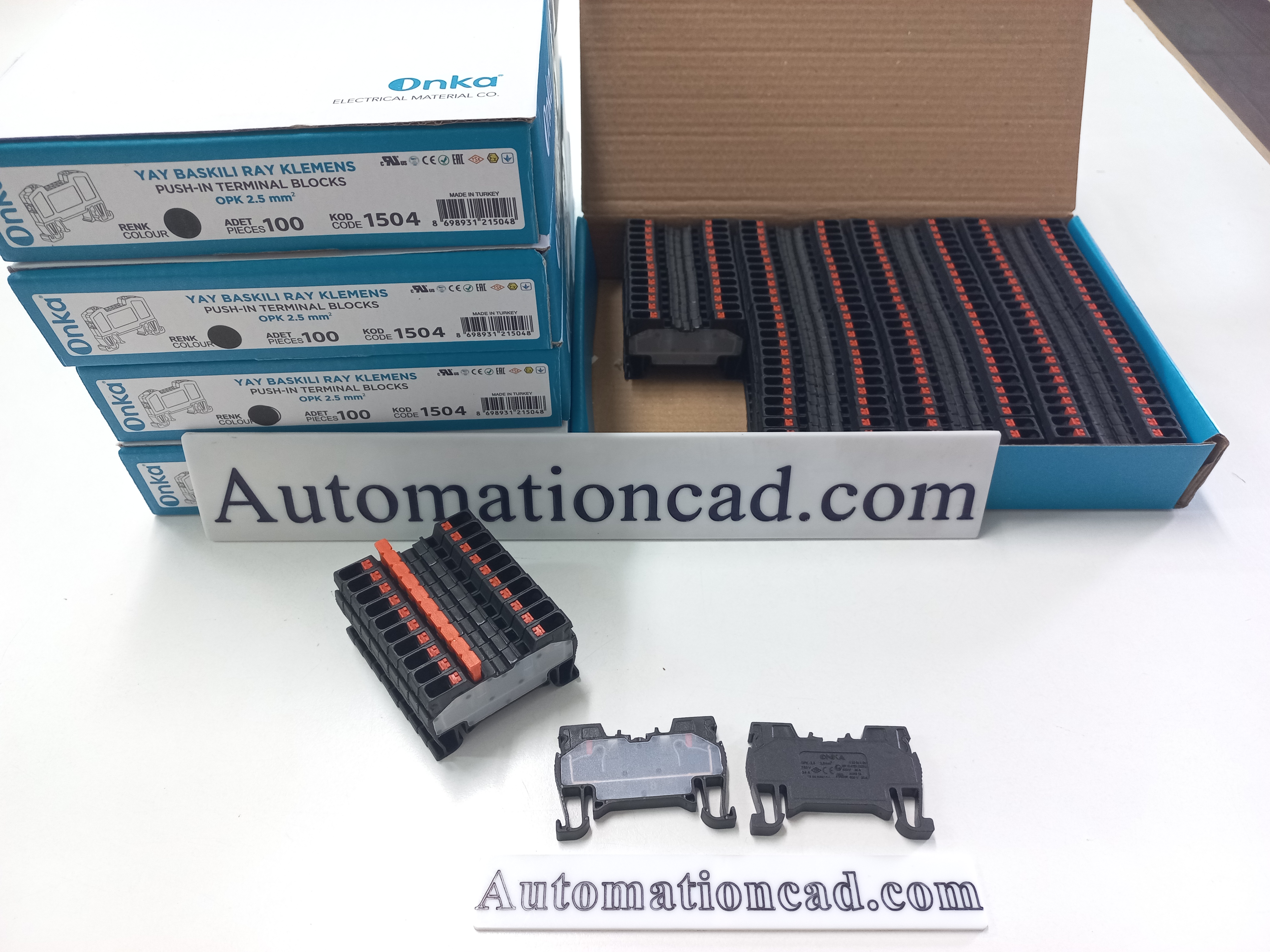 สปริงเทอร์มินอล สีดำ Onka-1504 สาย 2.5 mm² 24A Terminal ONKA