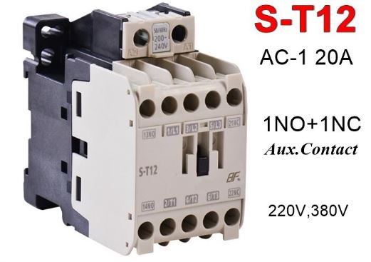 ST12 CONTACTOR MITSUBISHI แมกเนติก คอนแทคเตอร์ รุ่น S-T12 Coil 220V 3P 1NO+1NC 13A Magnetic