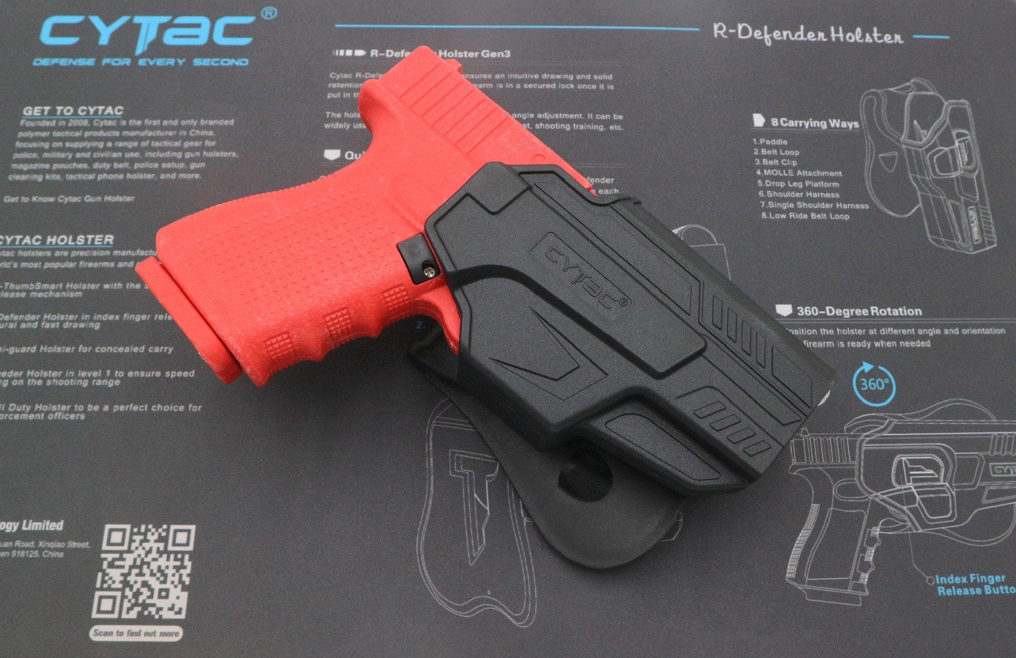 New. ซองพกนอก ปลดล็อคนิ้วโป้ง รุ่น Glock 19 ( Gen 1-5 ) ( Cytac T-Thumbsmart Holster V2.0 ) ⚡️ผลิตจากวัสดุ Polymer เกรดคุณภาพ แข็งแรงทนทาน ⚡️ออกแบบให้ปลดล็อคนิ้วโป้ง ใช้งานง่ายเป็นธรรมชาติ และปลอดภัยยิ่งขึ้น ⚡สามารถปรับกระชับ เพื่อลดก