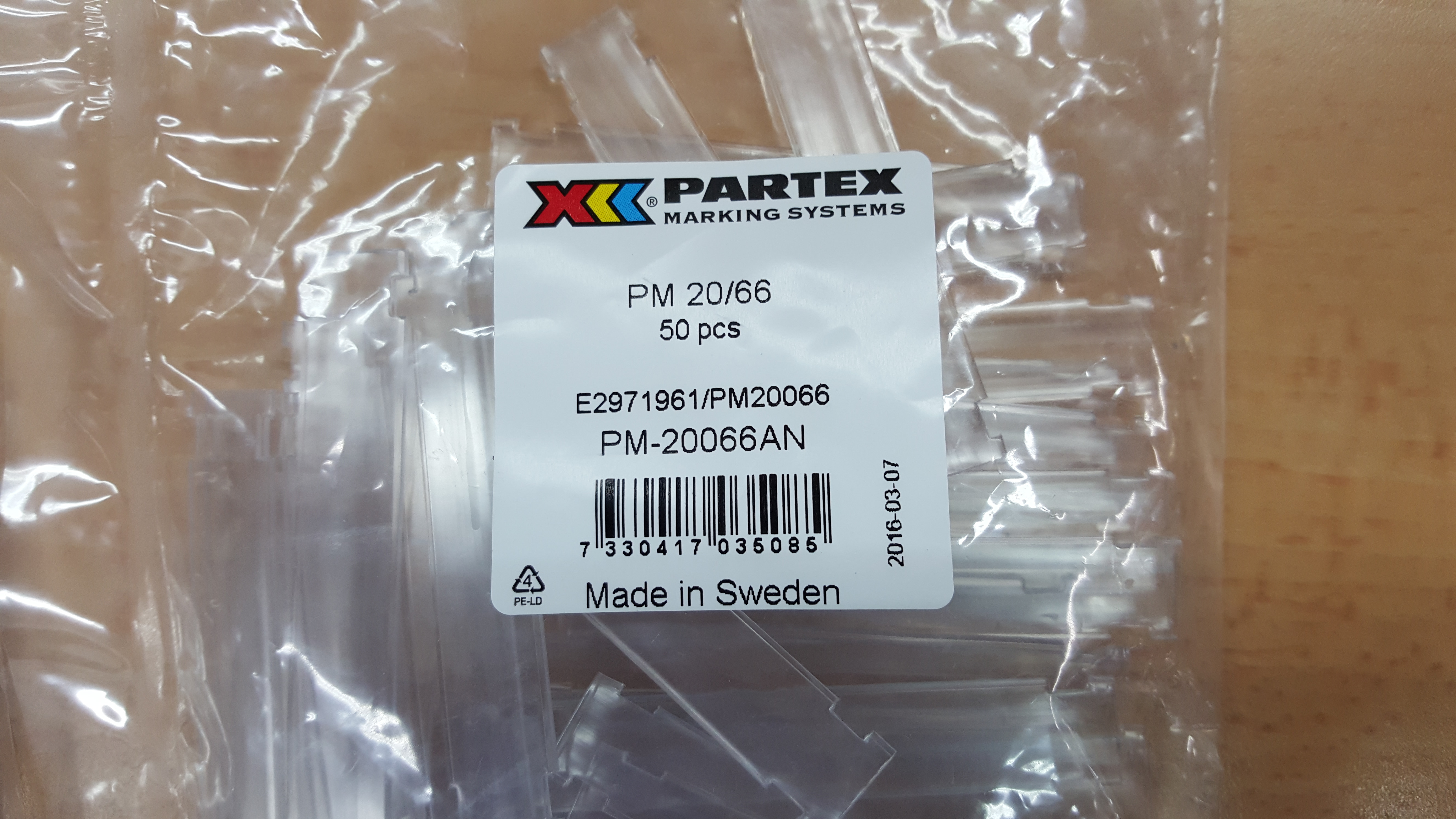 เปลือกพลาสติก LABEL ยาว 66 mm PARTEX แบบพิมพ์ฉลากใส่ได้เอง รุ่น PM-20066AN
