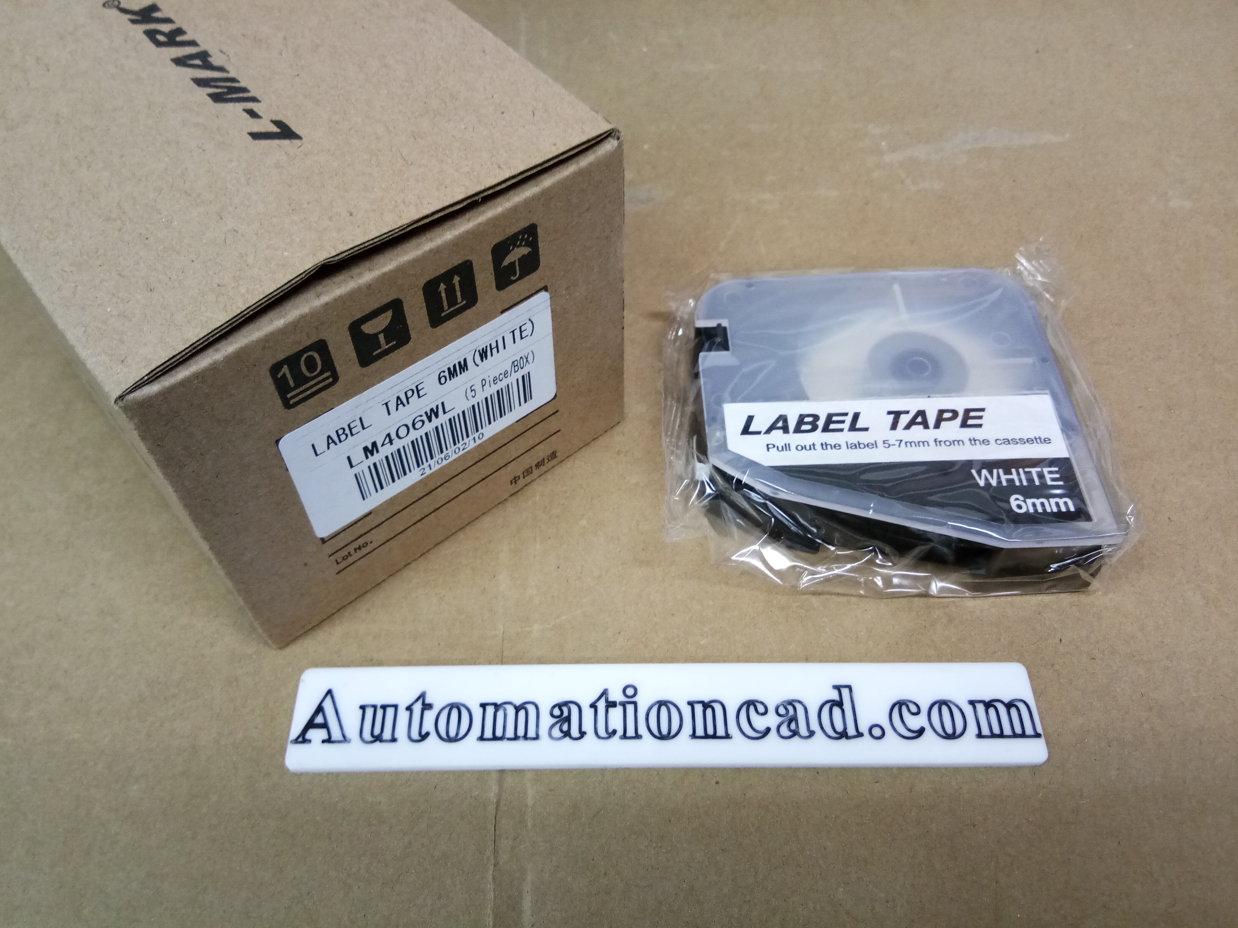 สติ๊กเกอร์ Label ขาว 6 mm. ใช้กับเครื่องพิมพ์ฮอตมาร์ค L-mark รุ่น LK-320