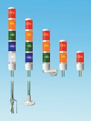 Tower Light TEND ไฟ 3 ชั้น แดง/เขียว/ส้ม แบบก้าน 50mm. 24V ไฟต่อเนื่อง-กระพริบ พร้อมออด