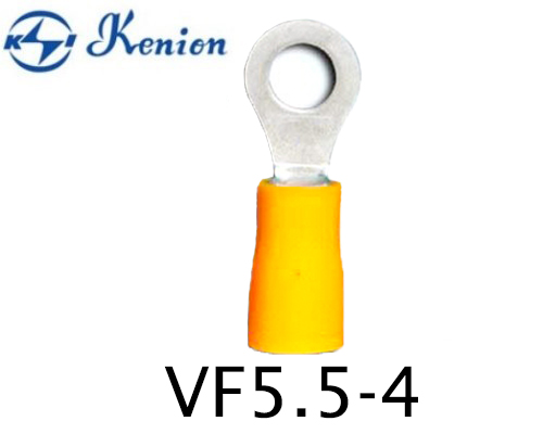 หางปลากลมหุ้ม สีเหลือง VF5.5-4 KENION ใช้กับสาย 6.0sq.mm