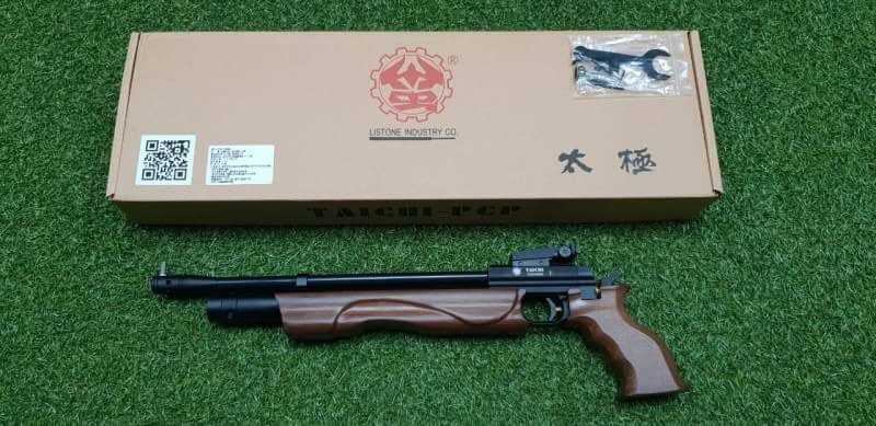 New.ปืนอัดลมทรงแข่งขันTaichi PcP .22cal. Air Pistol เบอร์2 550Fps. ความยาว：49cm น้ำหนัก：1.13kg