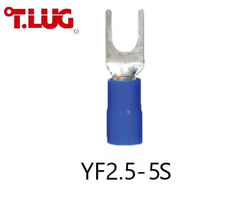 หางปลาแฉกหุ้ม YF2.5-5S TLUG ใช้กับสาย 2.5sq.mm (100 ชิ้น/ห่อ) หางปลาก้ามปู